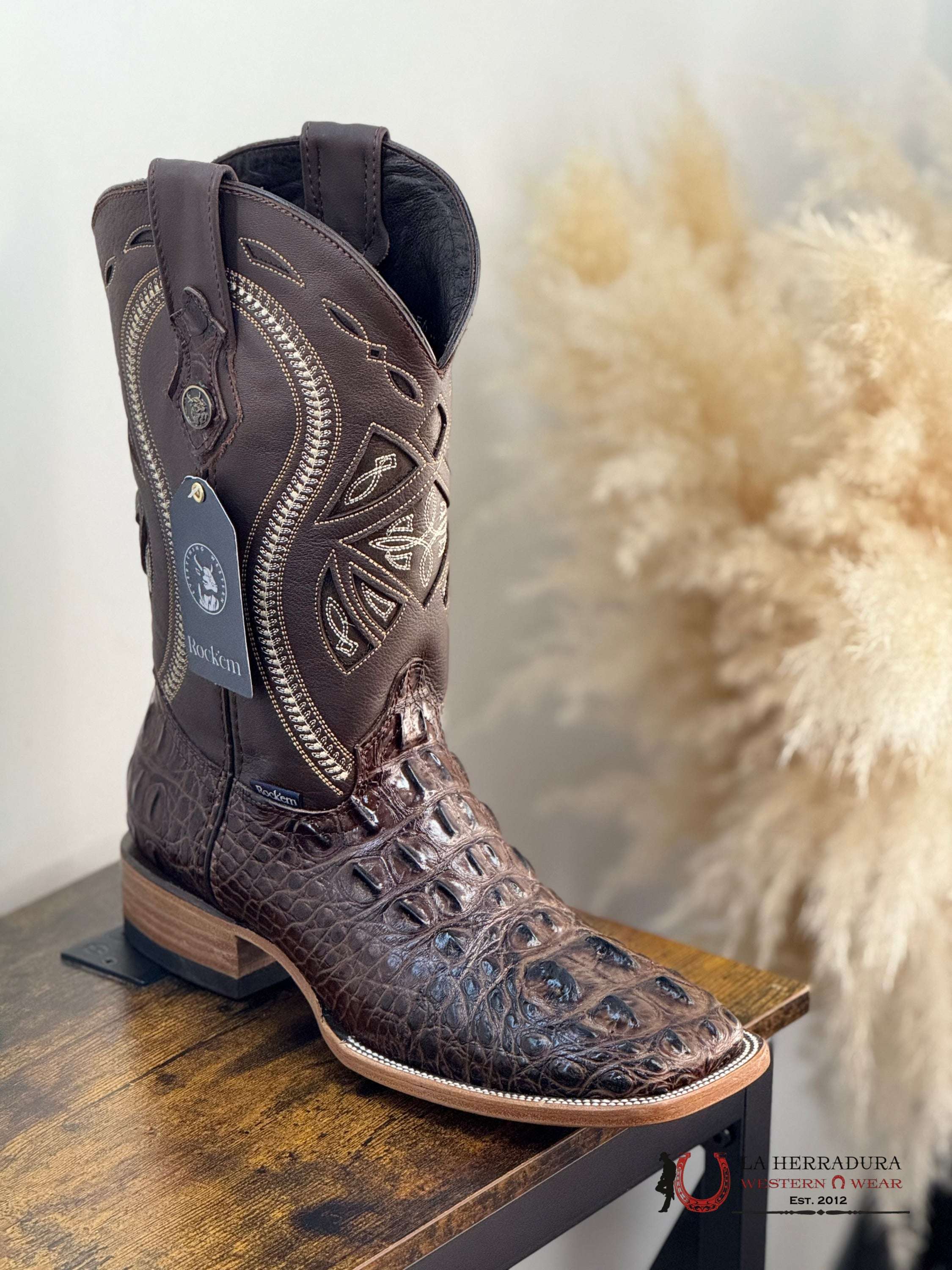 ROCKEM CLON NUCA BROWN SQ. TOE BOOT BOTAS HOMBRES