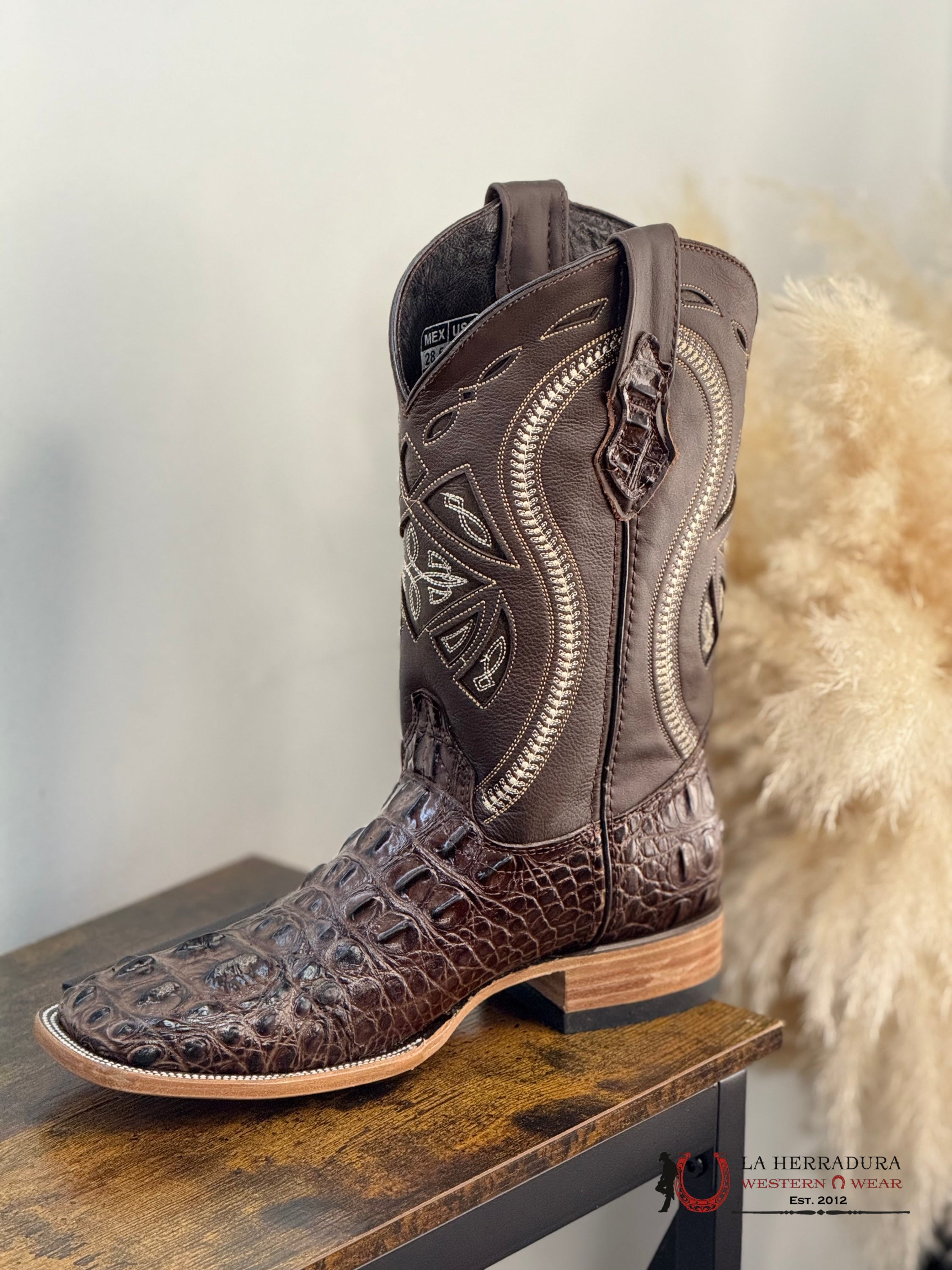 ROCKEM CLON NUCA BROWN SQ. TOE BOOT BOTAS HOMBRES