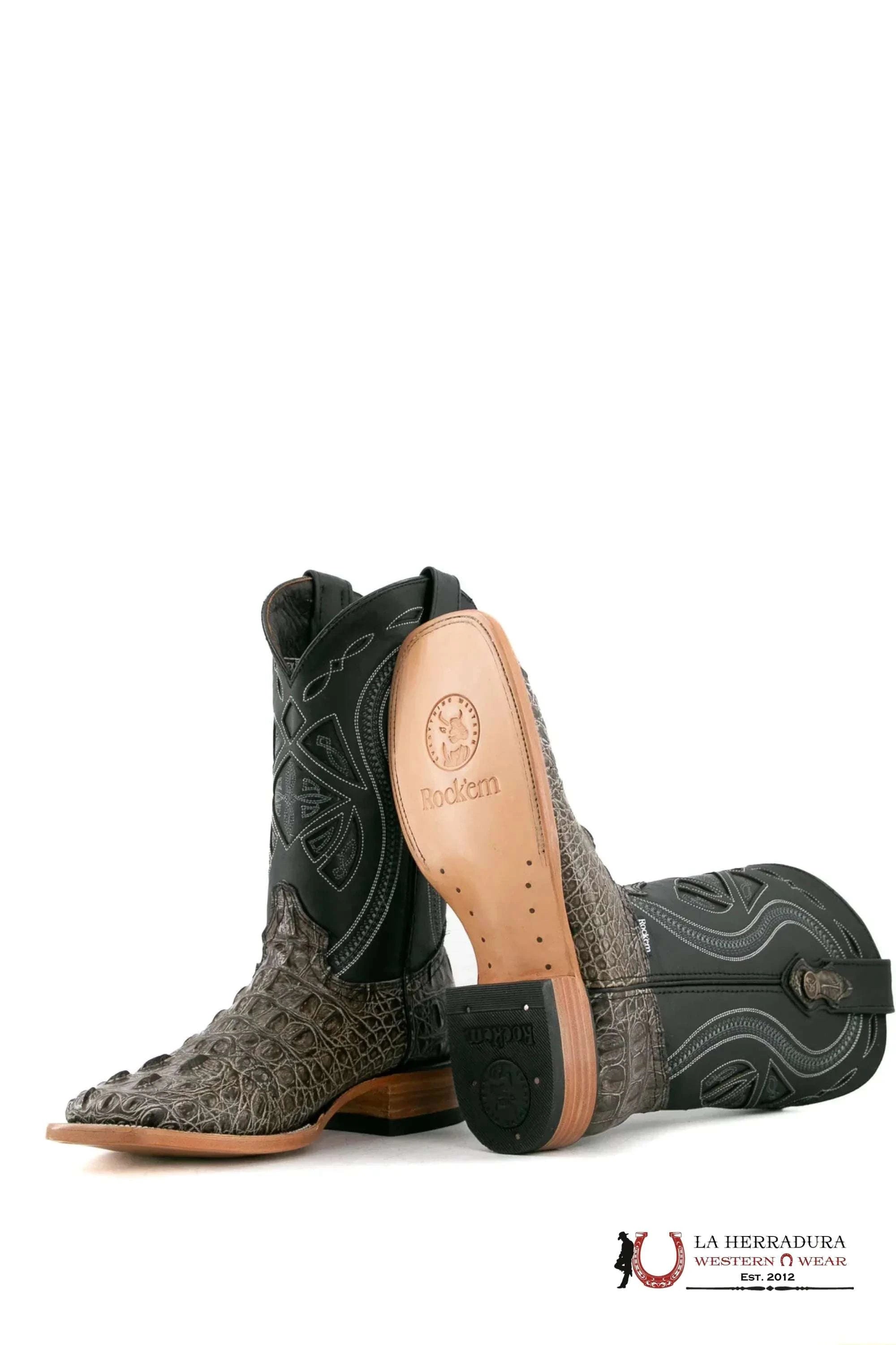 ROCKEM CLON NUCA NATURAL GREY SQ. TOE BOOT BOTAS HOMBRES