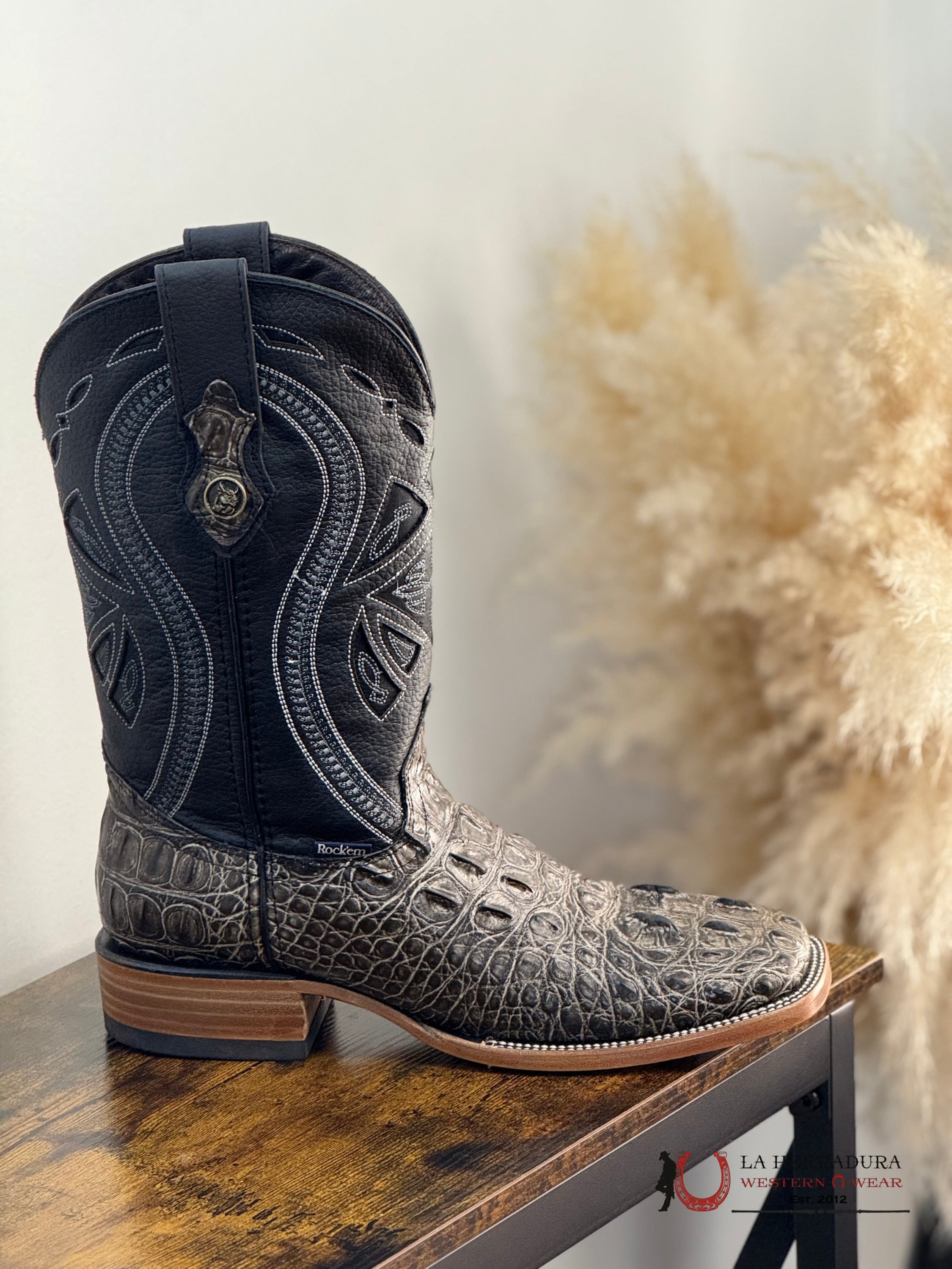 ROCKEM CLON NUCA NATURAL GREY SQ. TOE BOOT BOTAS HOMBRES