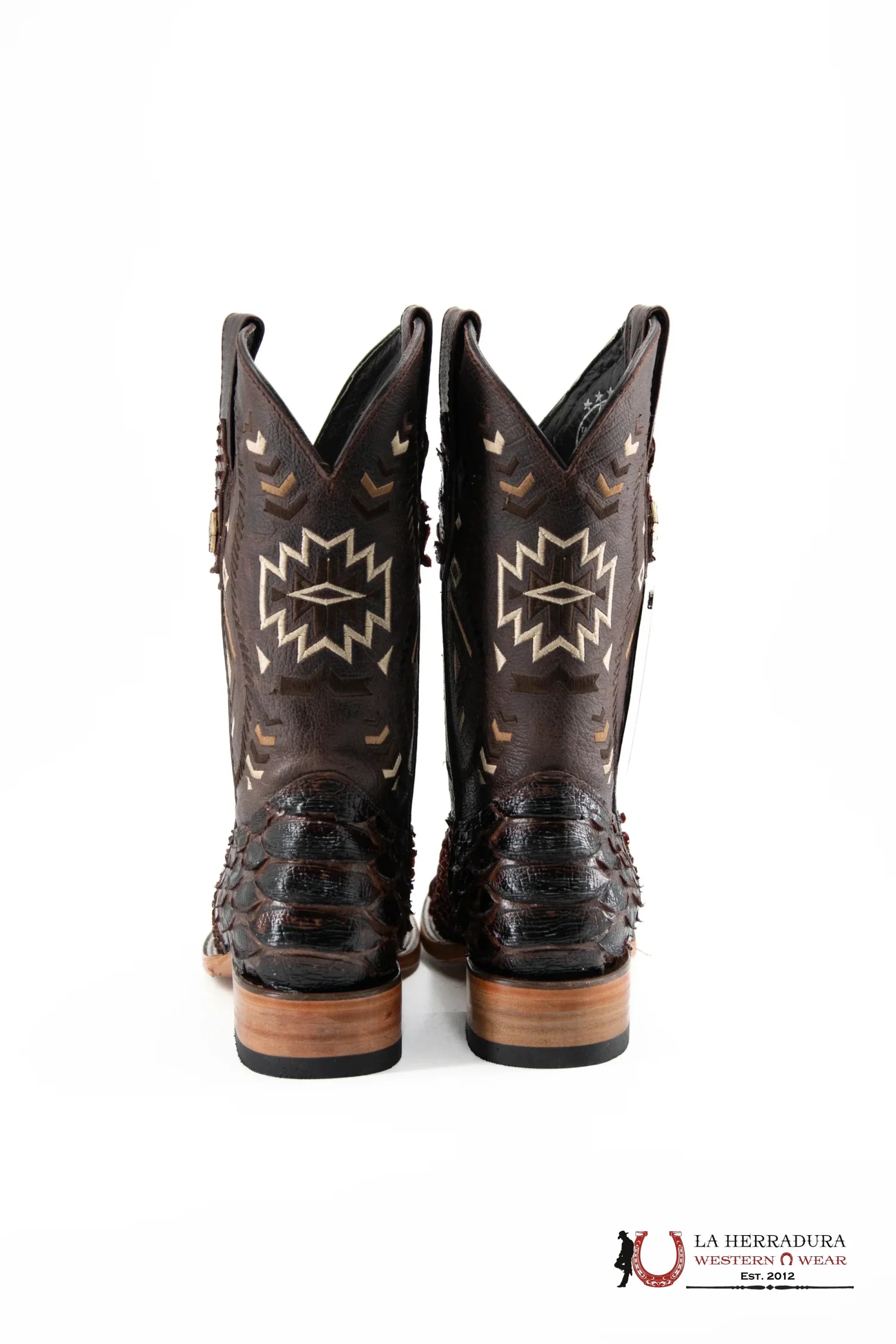 Mens Python Mega Clon Cafe Brilloso Boot Botas Hombres