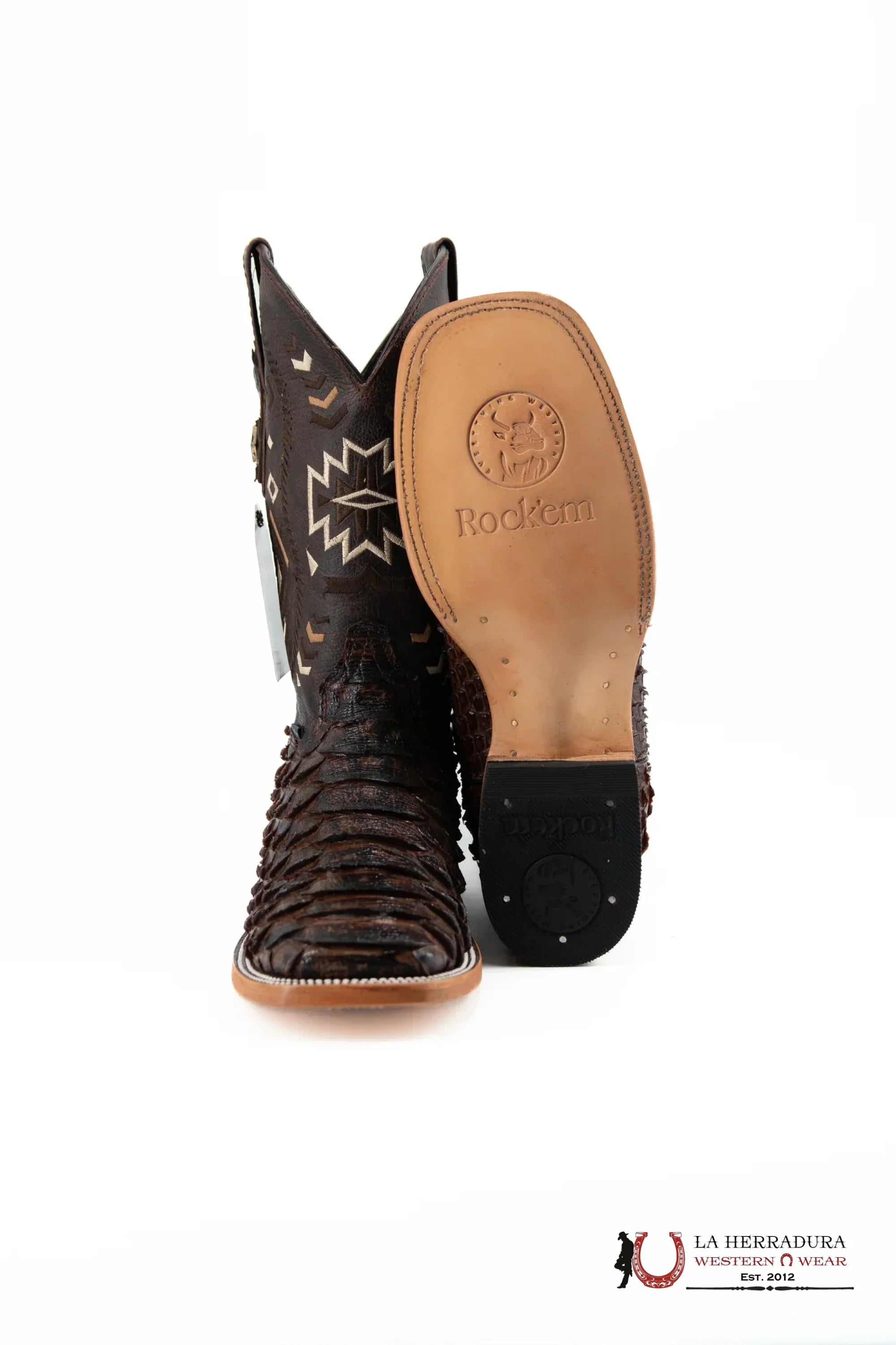 Mens Python Mega Clon Cafe Brilloso Boot Botas Hombres