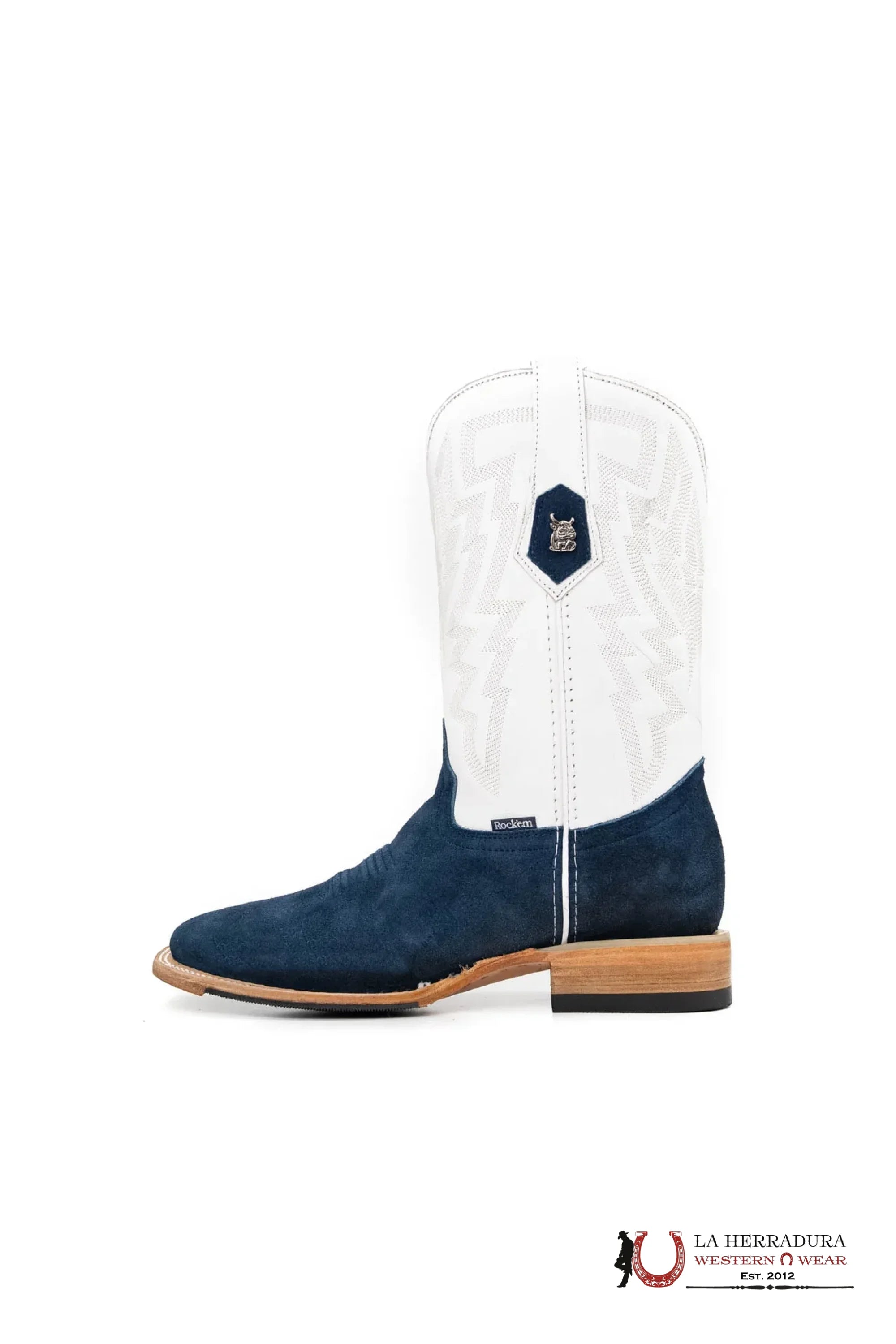 ROCKEM EST. ALPEZ BLUE SWADE SQ. TOE BOOT BOTAS HOMBRES