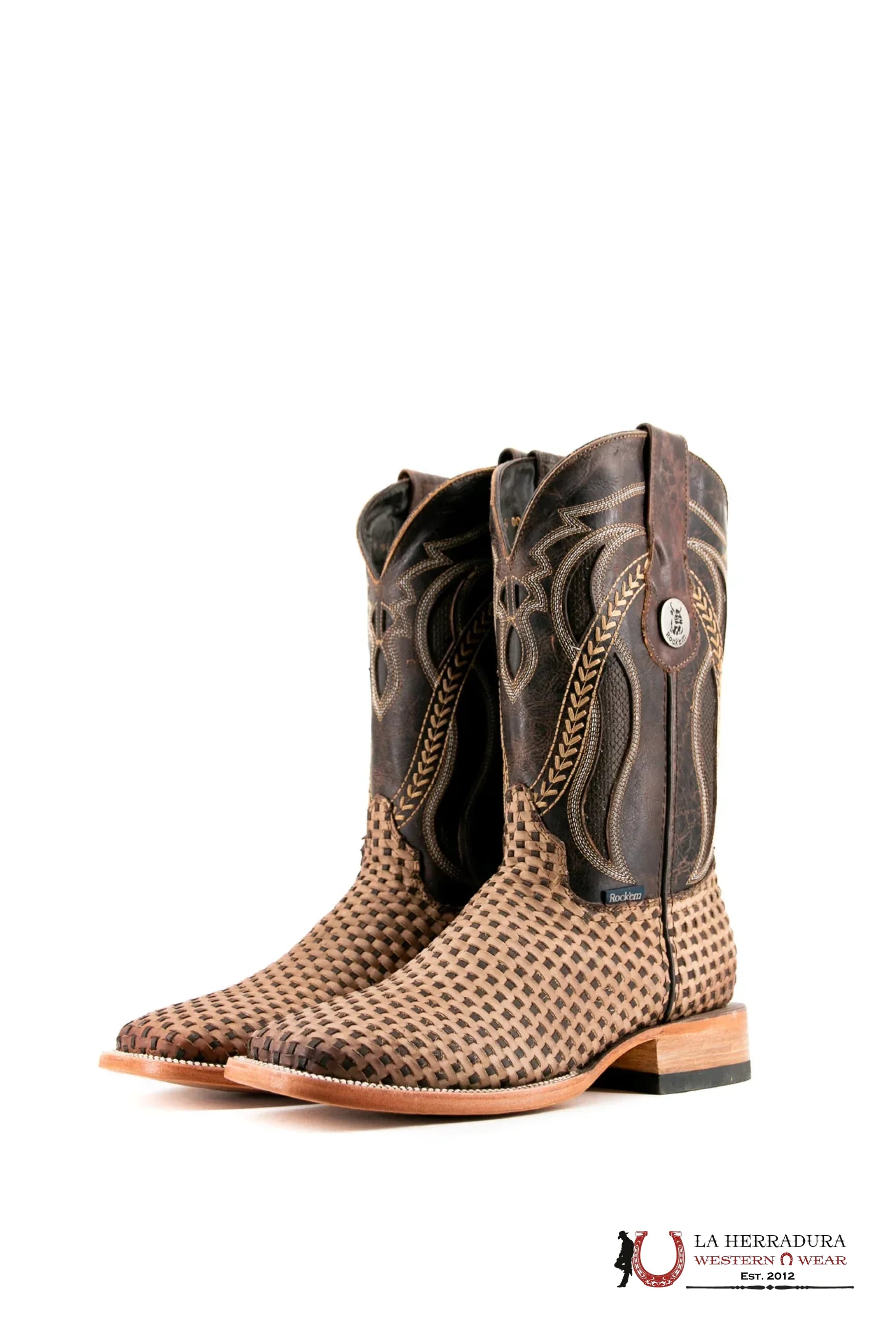ROCKEM EST. FRANCIA CRAZY TOBACCO/CHOCO SQ. TOE BOOT BOTAS HOMBRES