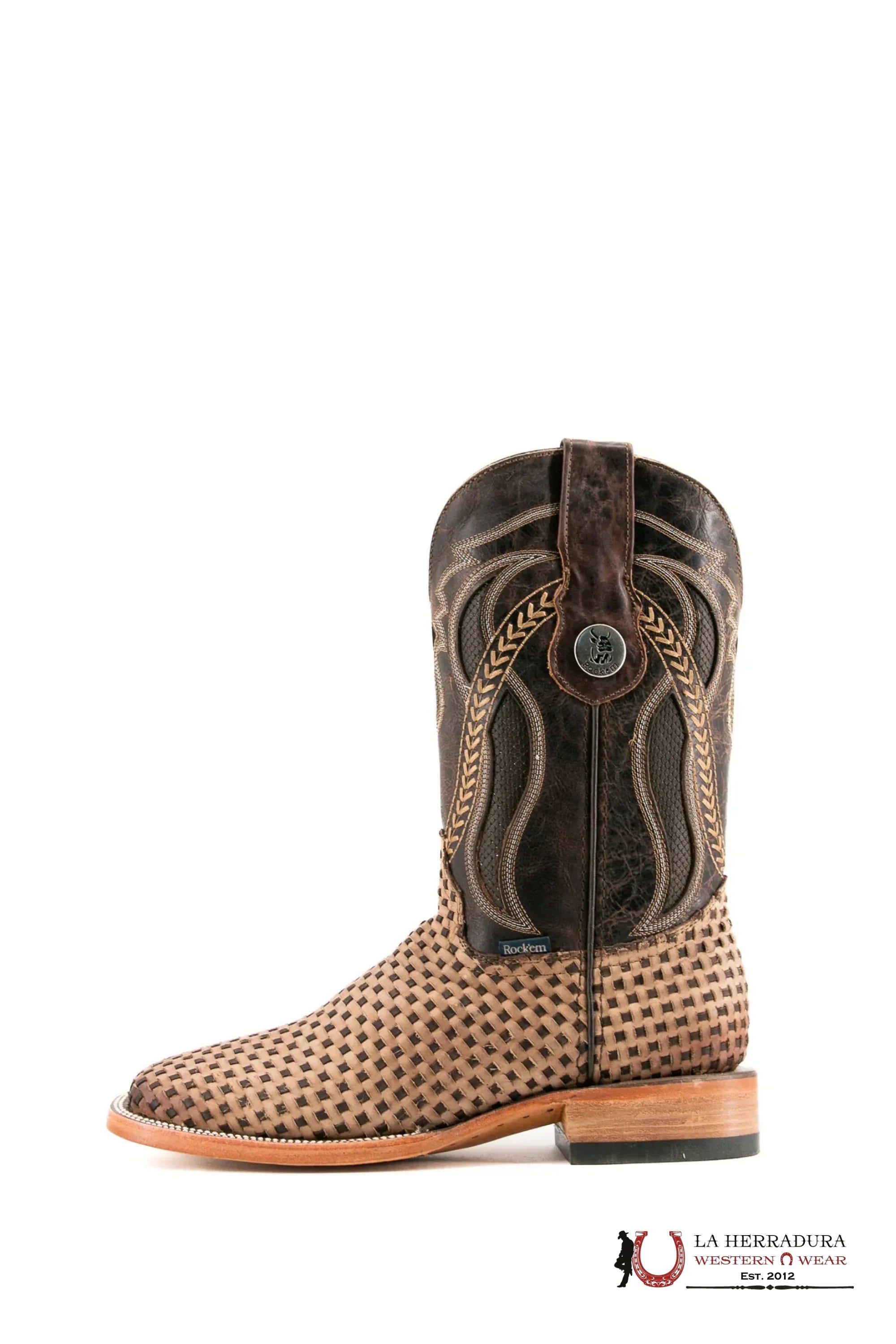 ROCKEM EST. FRANCIA CRAZY TOBACCO/CHOCO SQ. TOE BOOT BOTAS HOMBRES