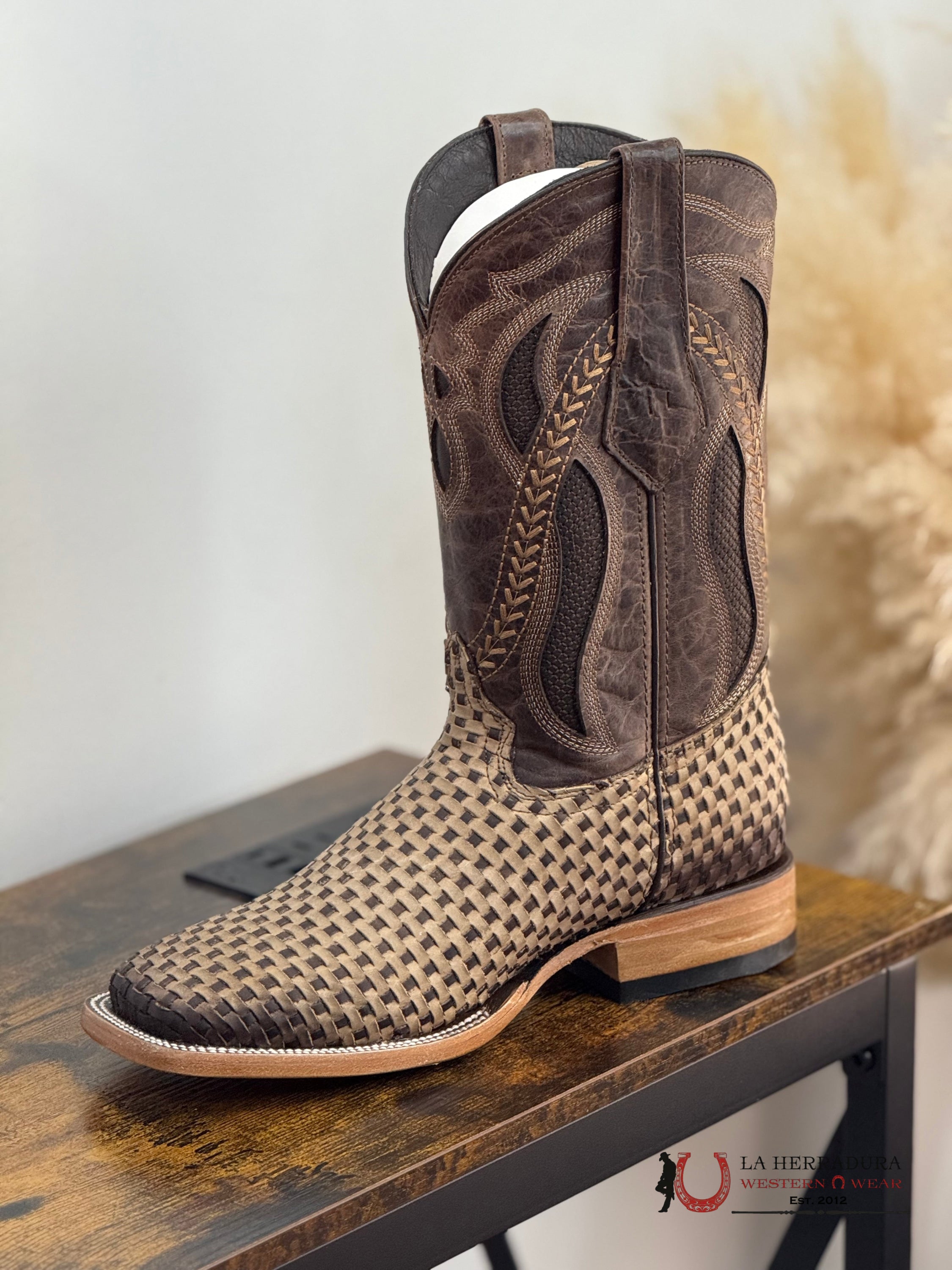 ROCKEM EST. FRANCIA CRAZY TOBACCO/CHOCO SQ. TOE BOOT BOTAS HOMBRES