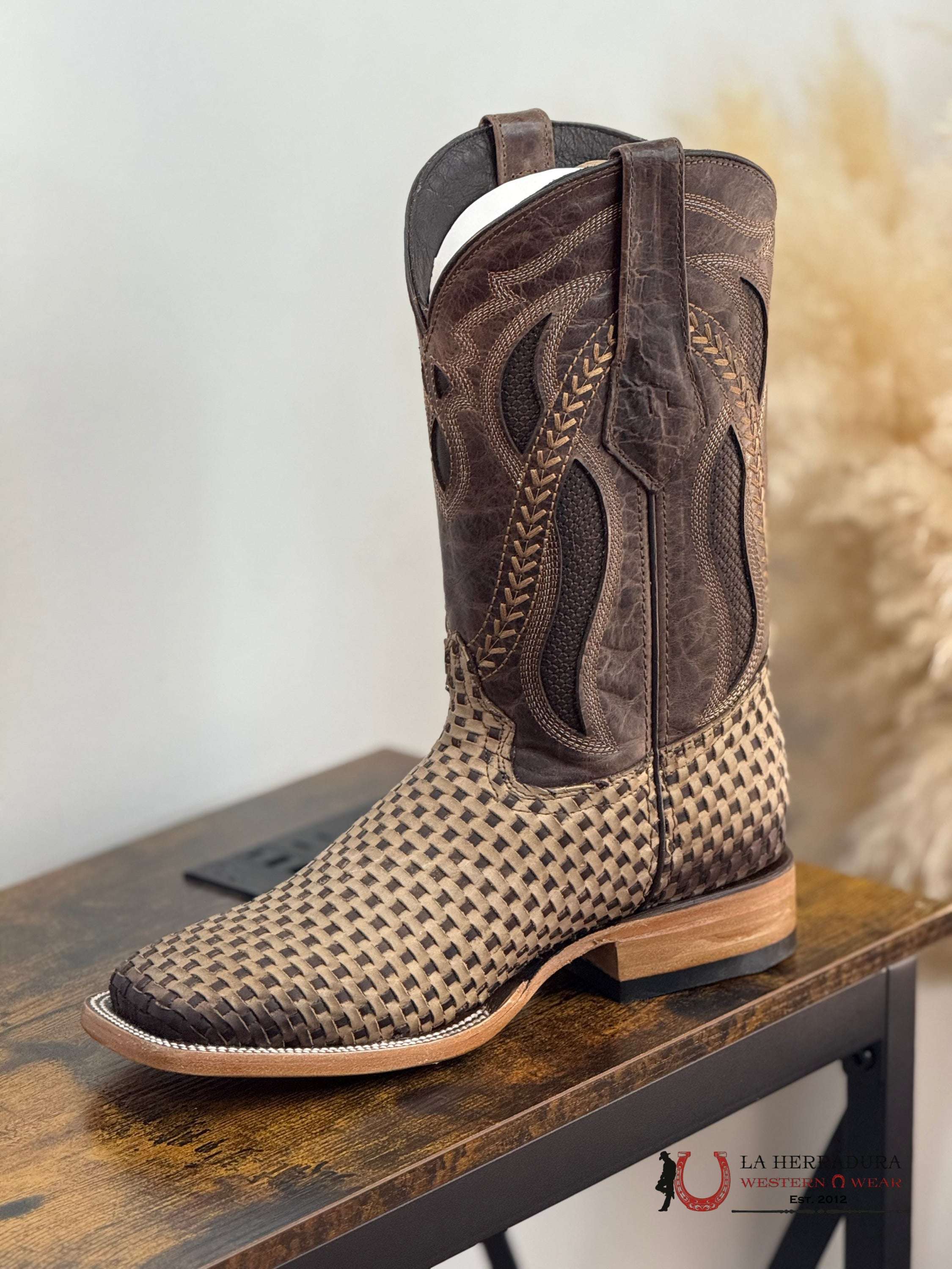 ROCKEM EST. FRANCIA CRAZY TOBACCO/CHOCO SQ. TOE BOOT BOTAS HOMBRES