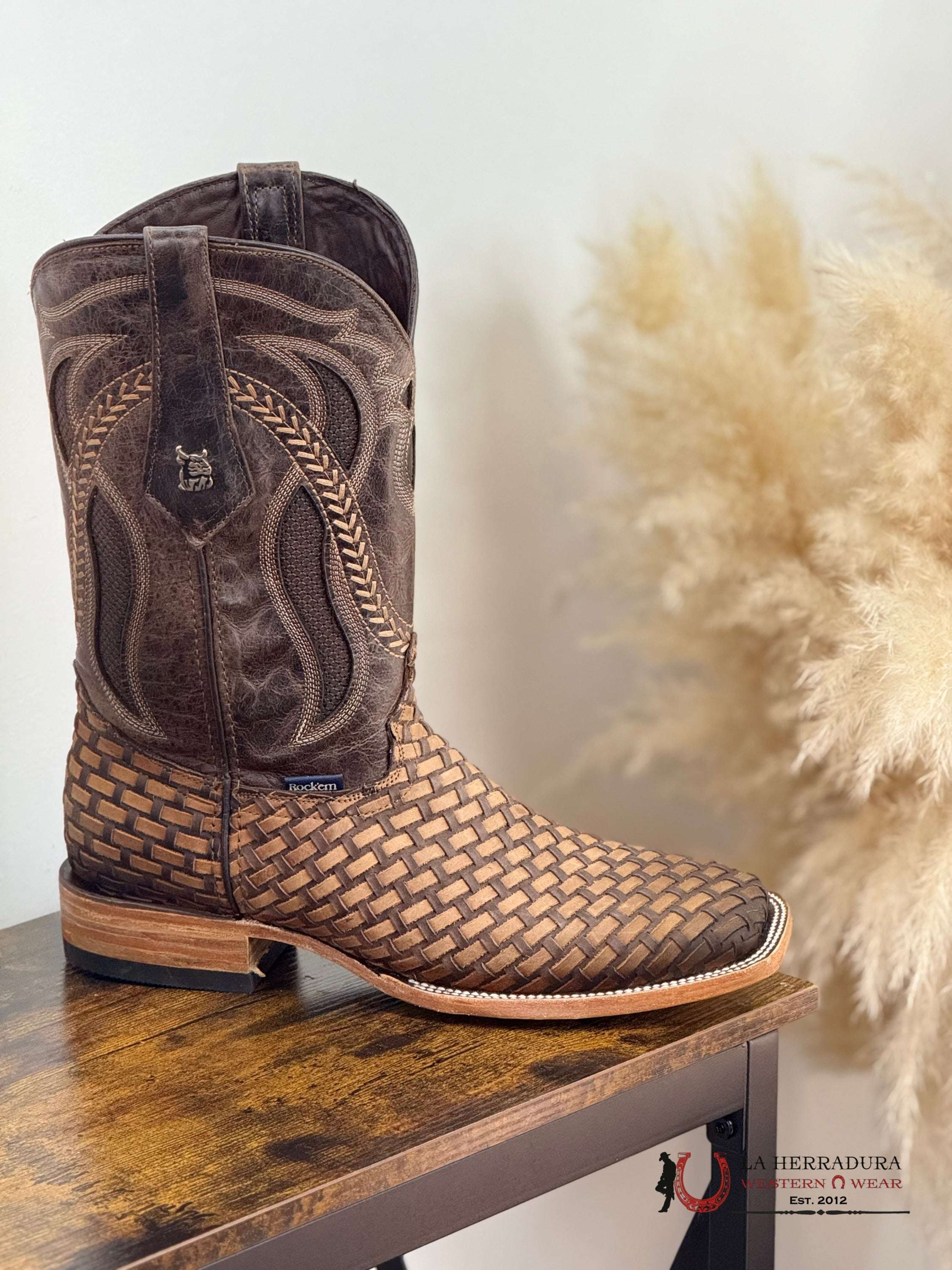 ROCKEM EST. HUNGRIA CRAZY CHOCO/TAN SQ. TOE BOOT BOTAS HOMBRES