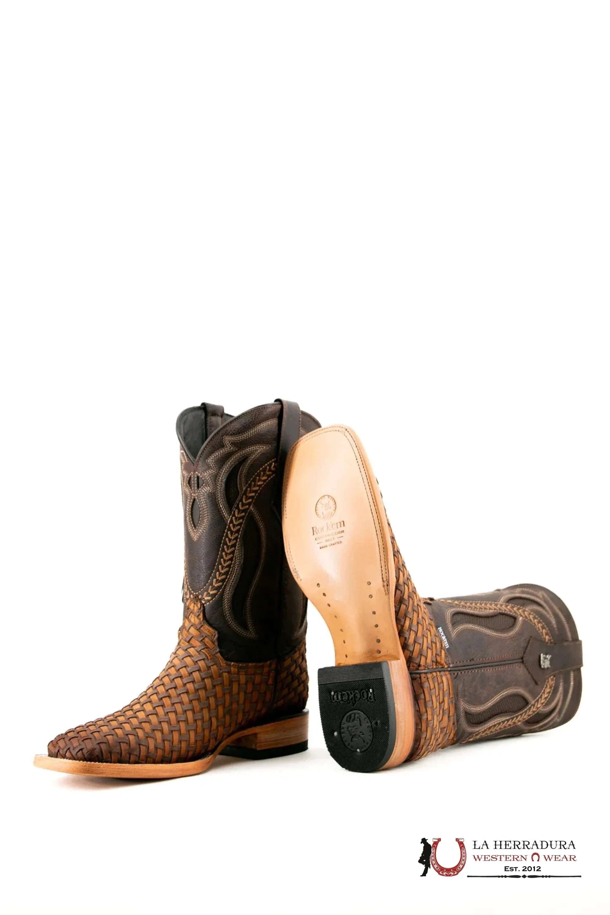 ROCKEM EST. HUNGRIA CRAZY CHOCO/TAN SQ. TOE BOOT BOTAS HOMBRES