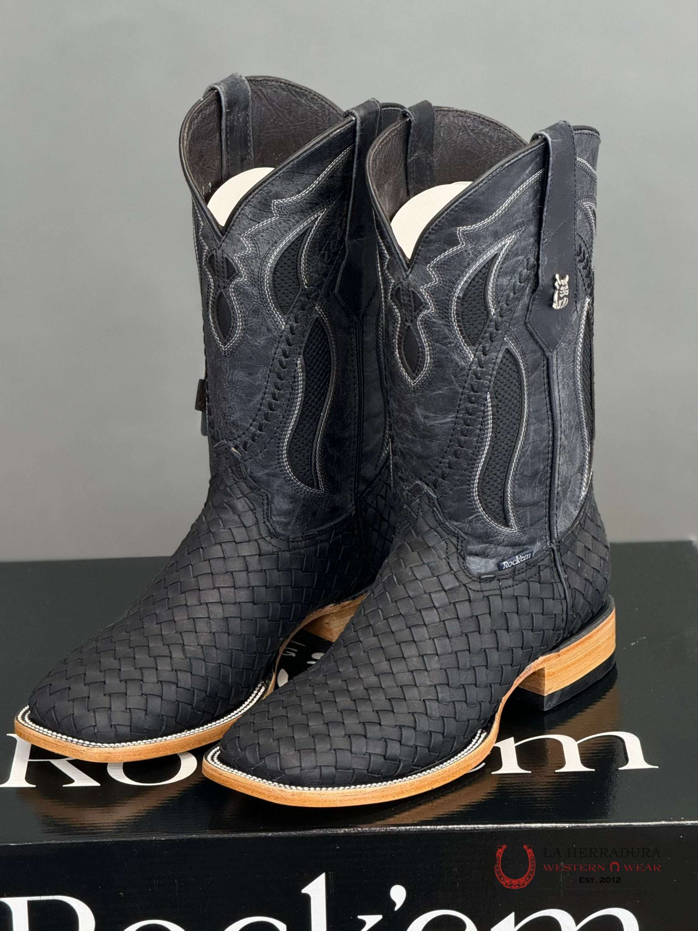 Mens Est. Serbia Crazy Tejido Black Boot Botas Hombres
