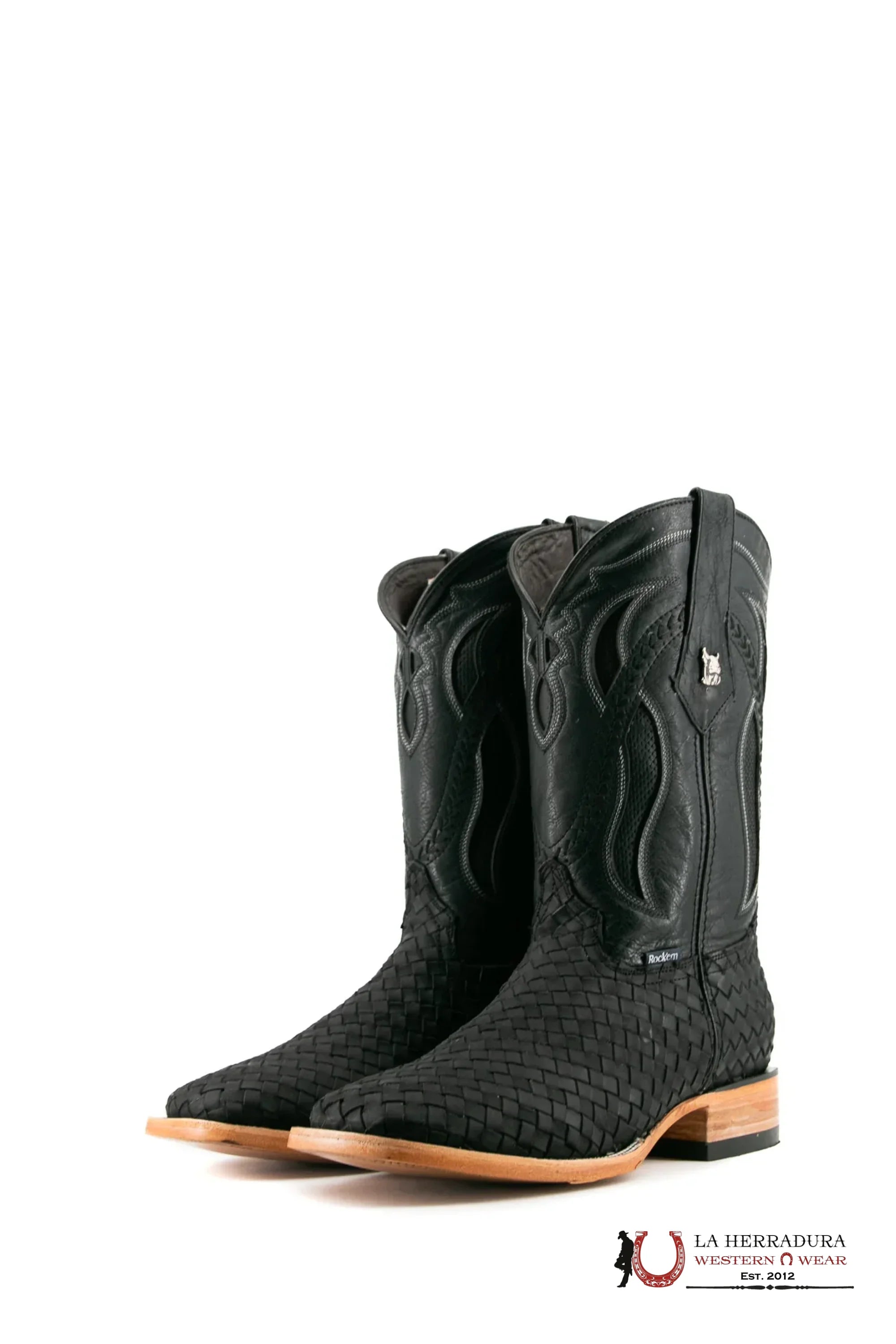 ROCKEM EST. SERBIA CRAZY BLACK/BLACK SQ. TOE BOOT BOTAS HOMBRES