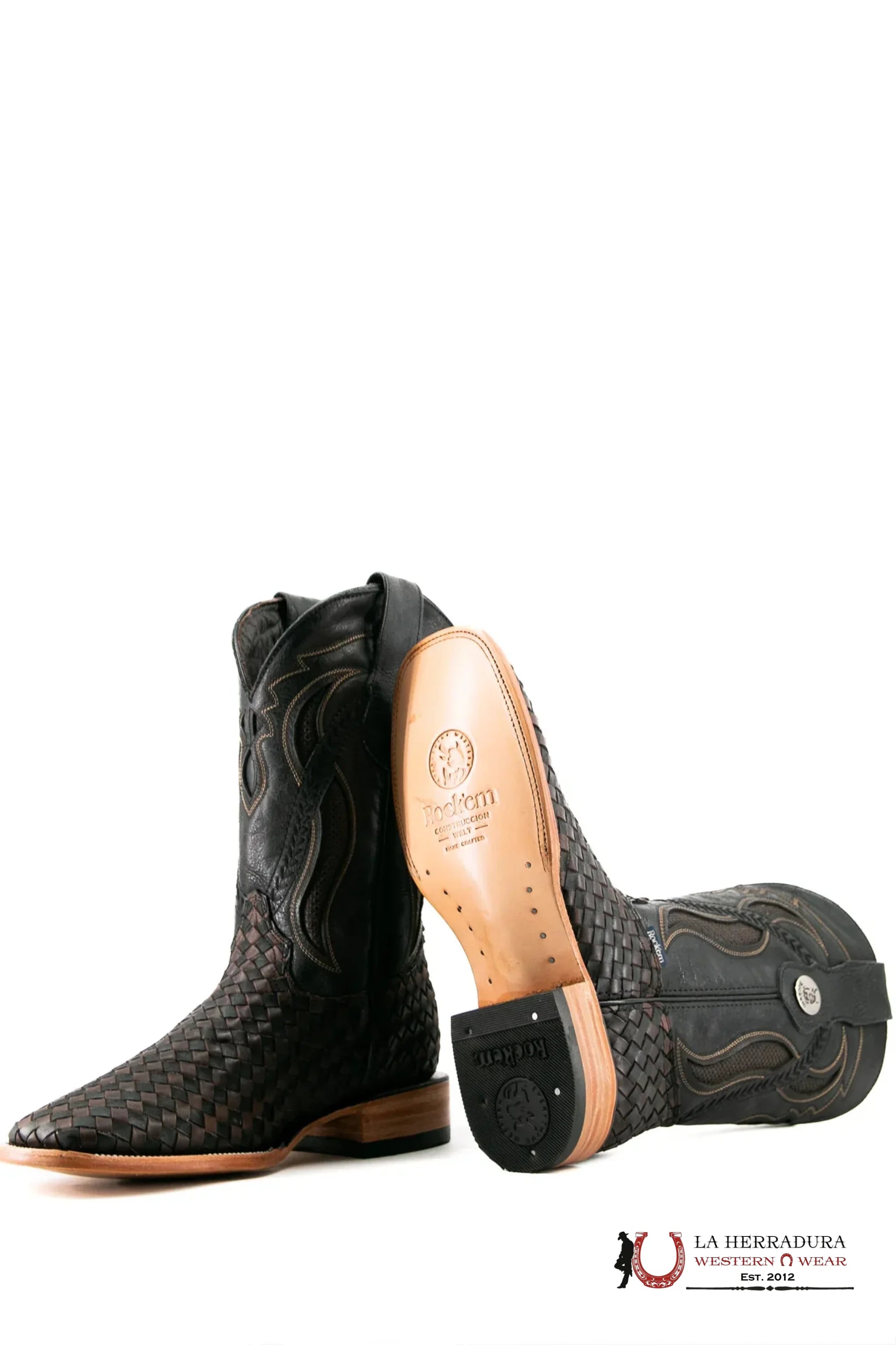 ROCKEM EST. SERBIA CRAZY CHOCO/BLACK SQ. TOE BOOT BOTAS HOMBRES