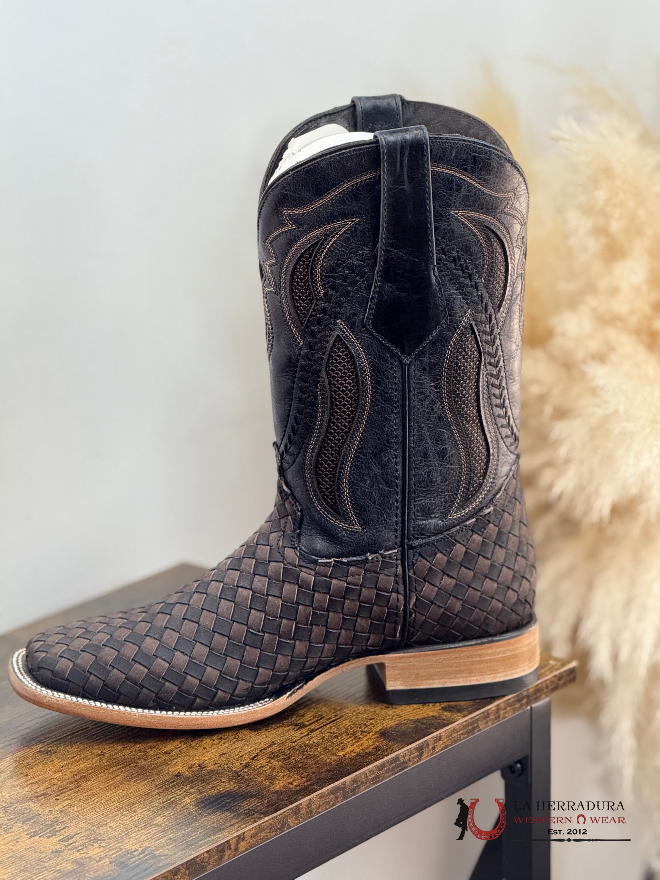 ROCKEM EST. SERBIA CRAZY CHOCO/BLACK SQ. TOE BOOT BOTAS HOMBRES