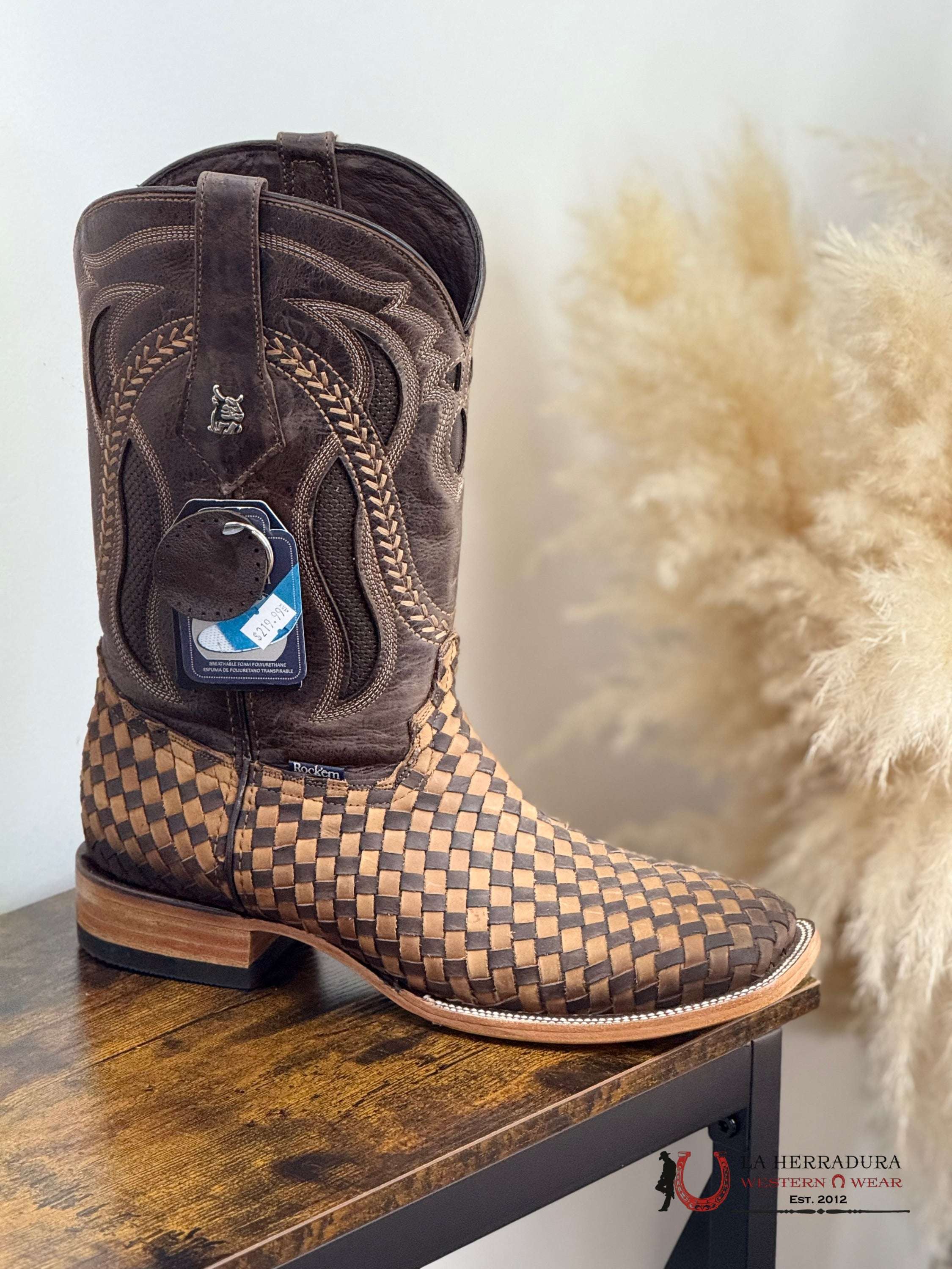 ROCKEM EST. SERBIA CRAZY CHOCO/TAN SQ. TOE BOOT BOTAS HOMBRES