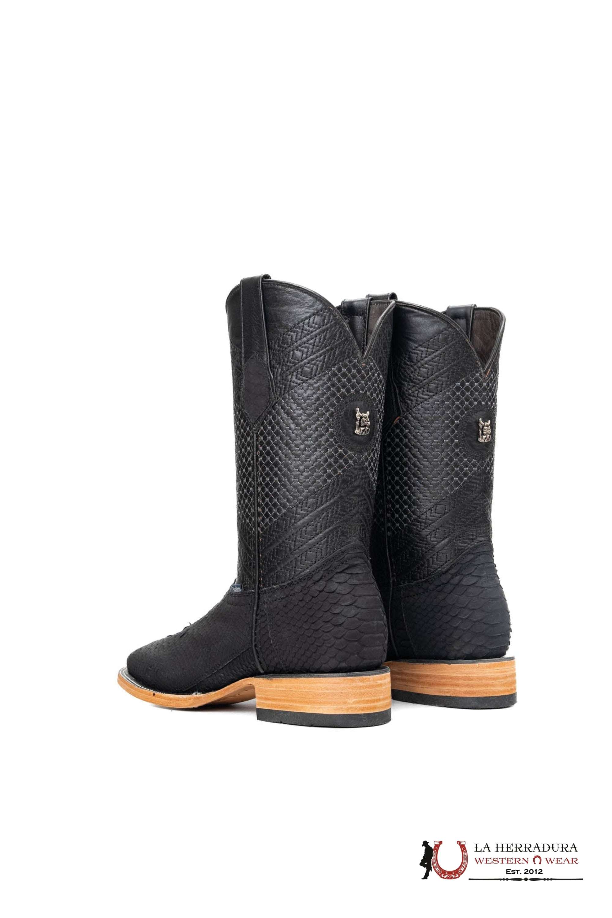 ROCKEM EXOTIC PITON NEGRO MATE SQUARE TOE NEW DESING 501N2 BOTAS HOMBRES