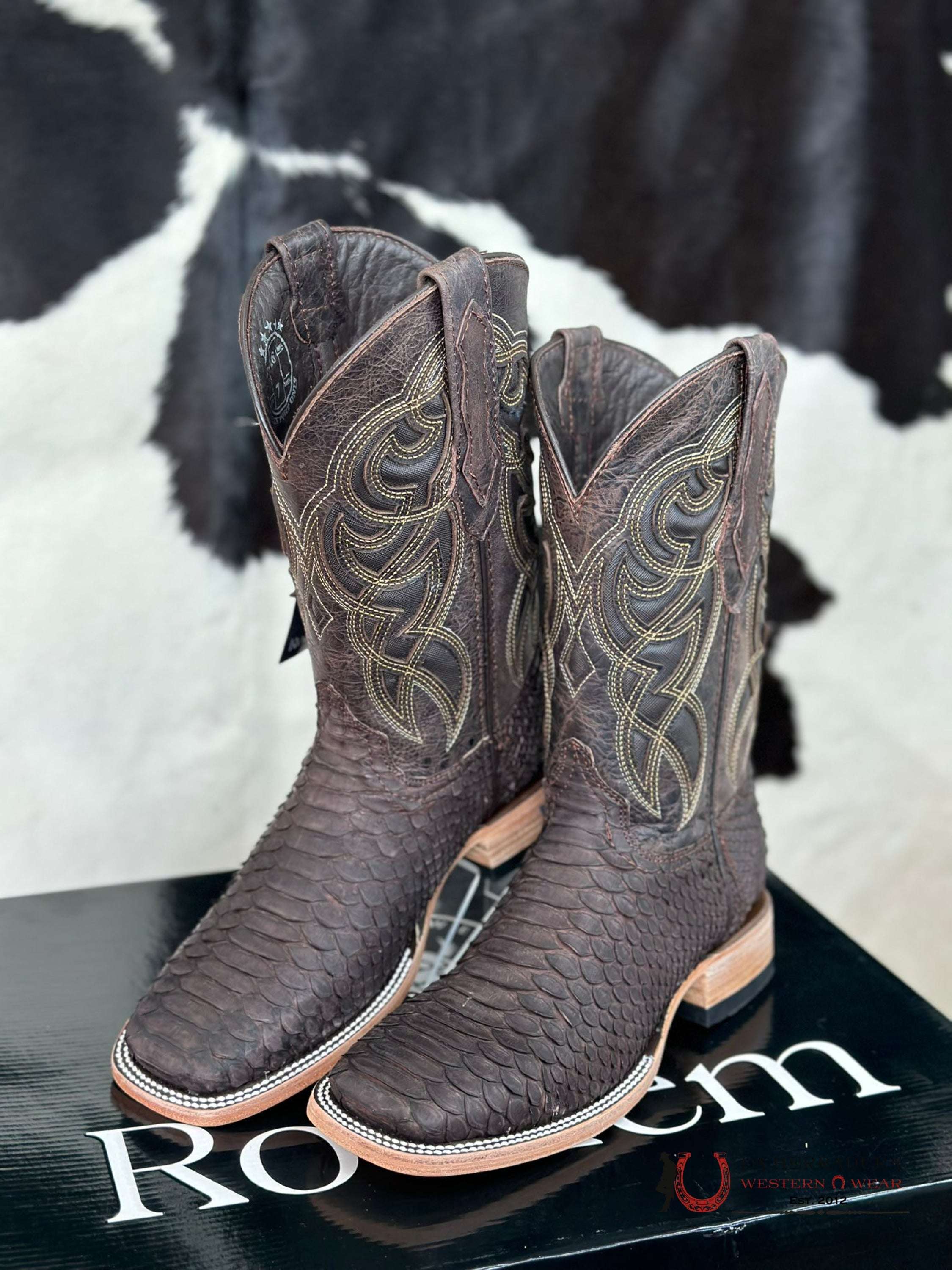 Mens Python Brown Exotic Boot Botas Hombres