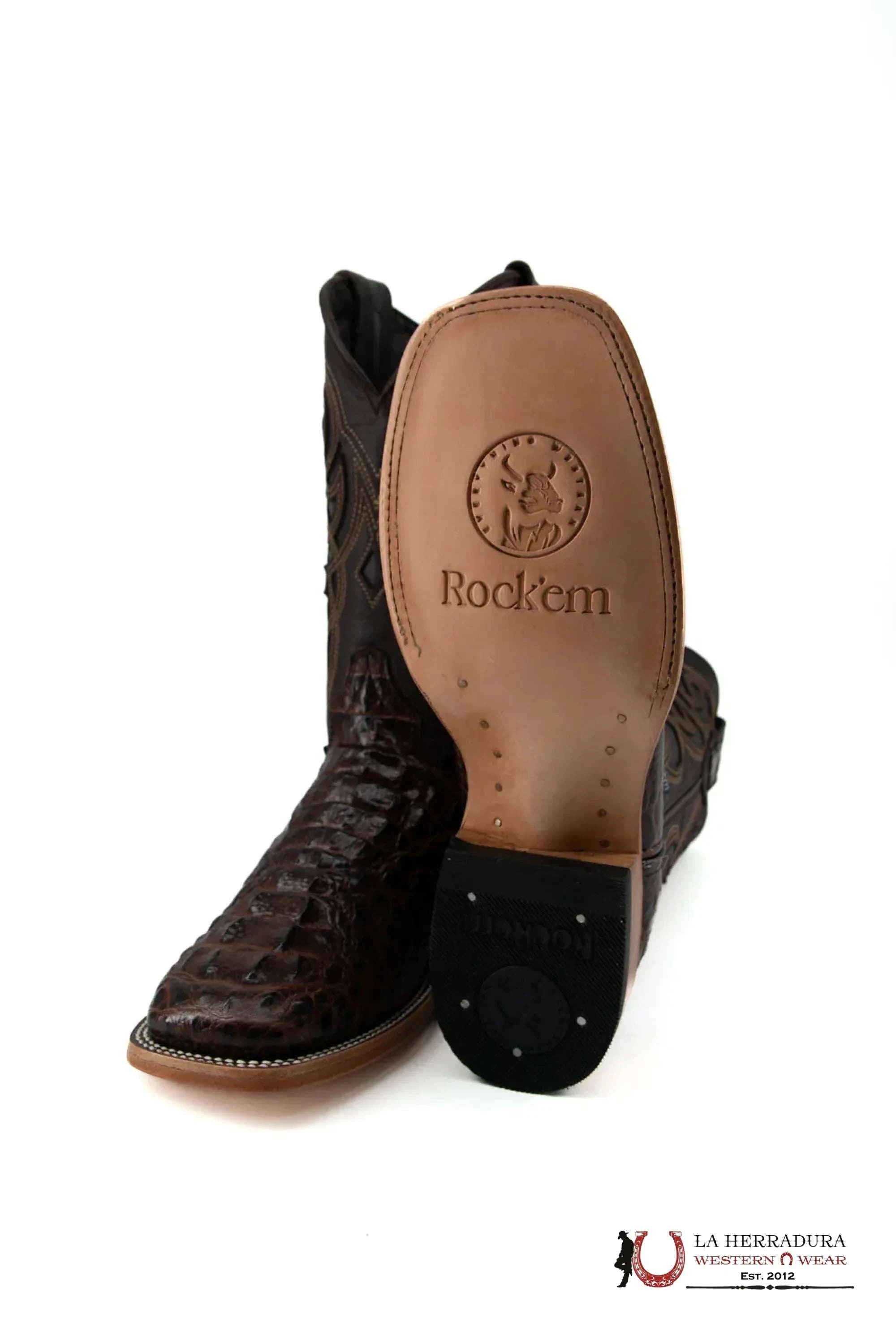 Mens Fuscus Caiman Cafe Boot Square Botas Hombres