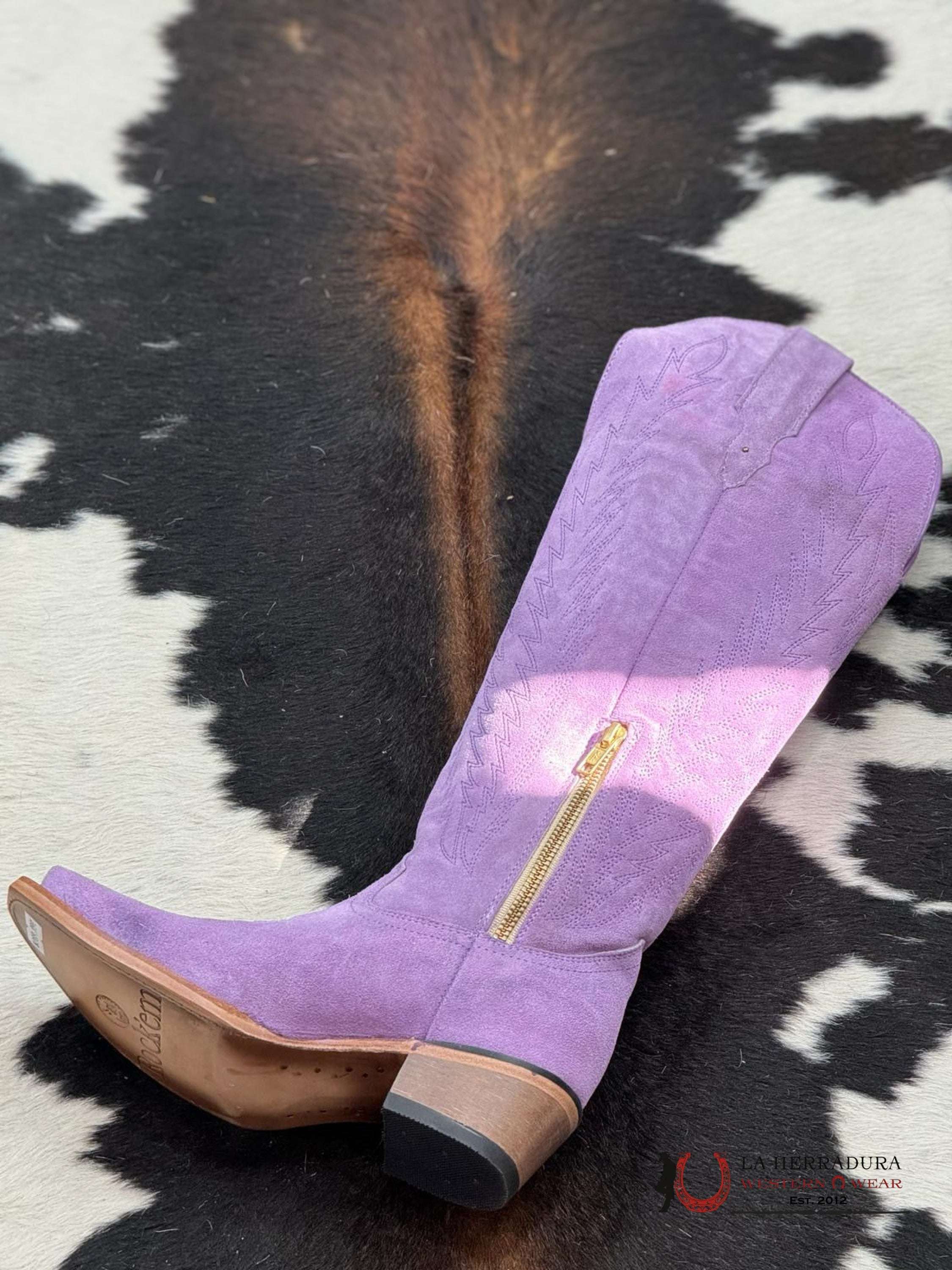 Rock’em Gamuza Lila Claro Snip Toe Tall Boot Botas Mujeres