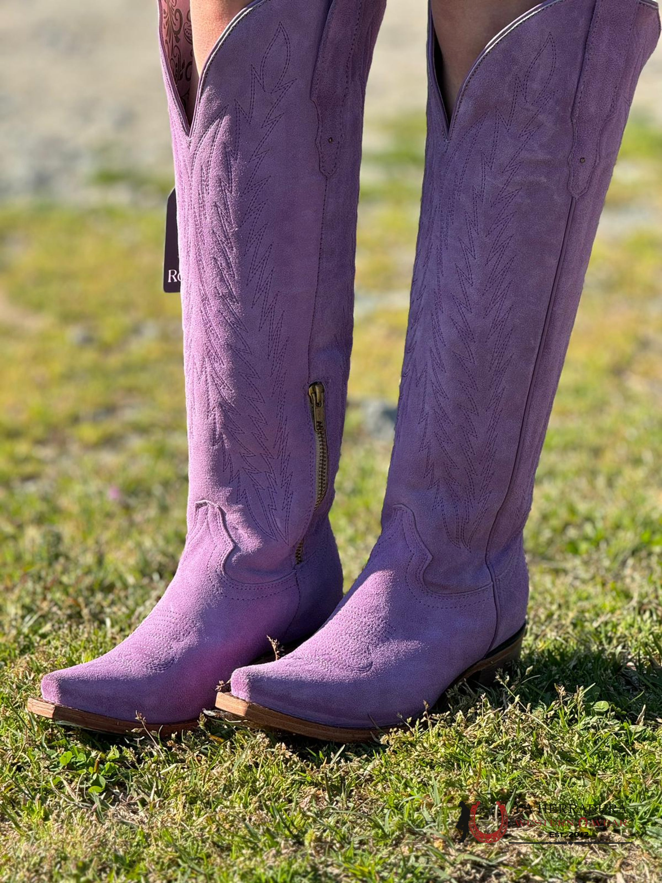 Rock’em Gamuza Lila Claro Snip Toe Tall Boot Botas Mujeres