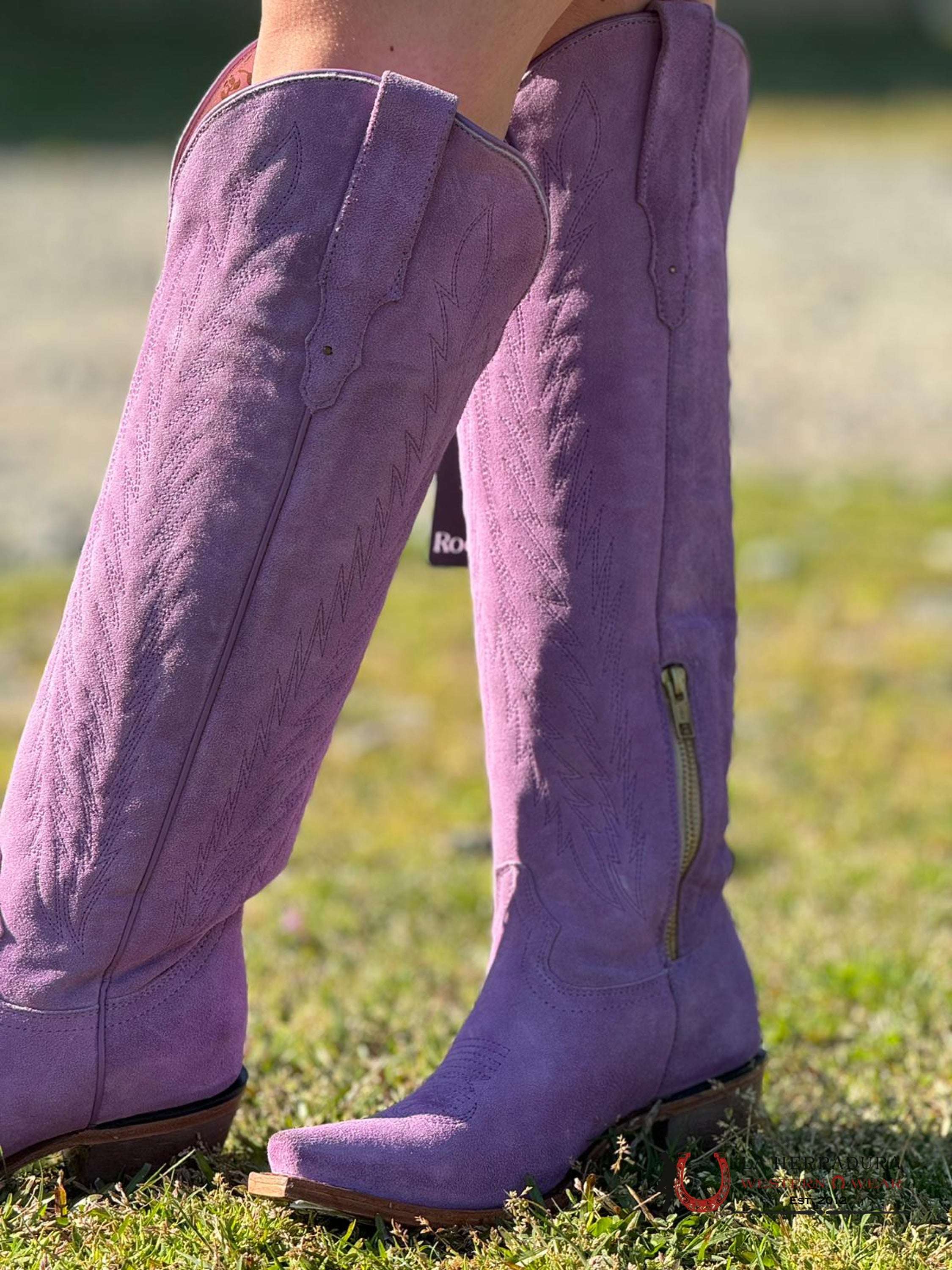 Rock’em Gamuza Lila Claro Snip Toe Tall Boot Botas Mujeres