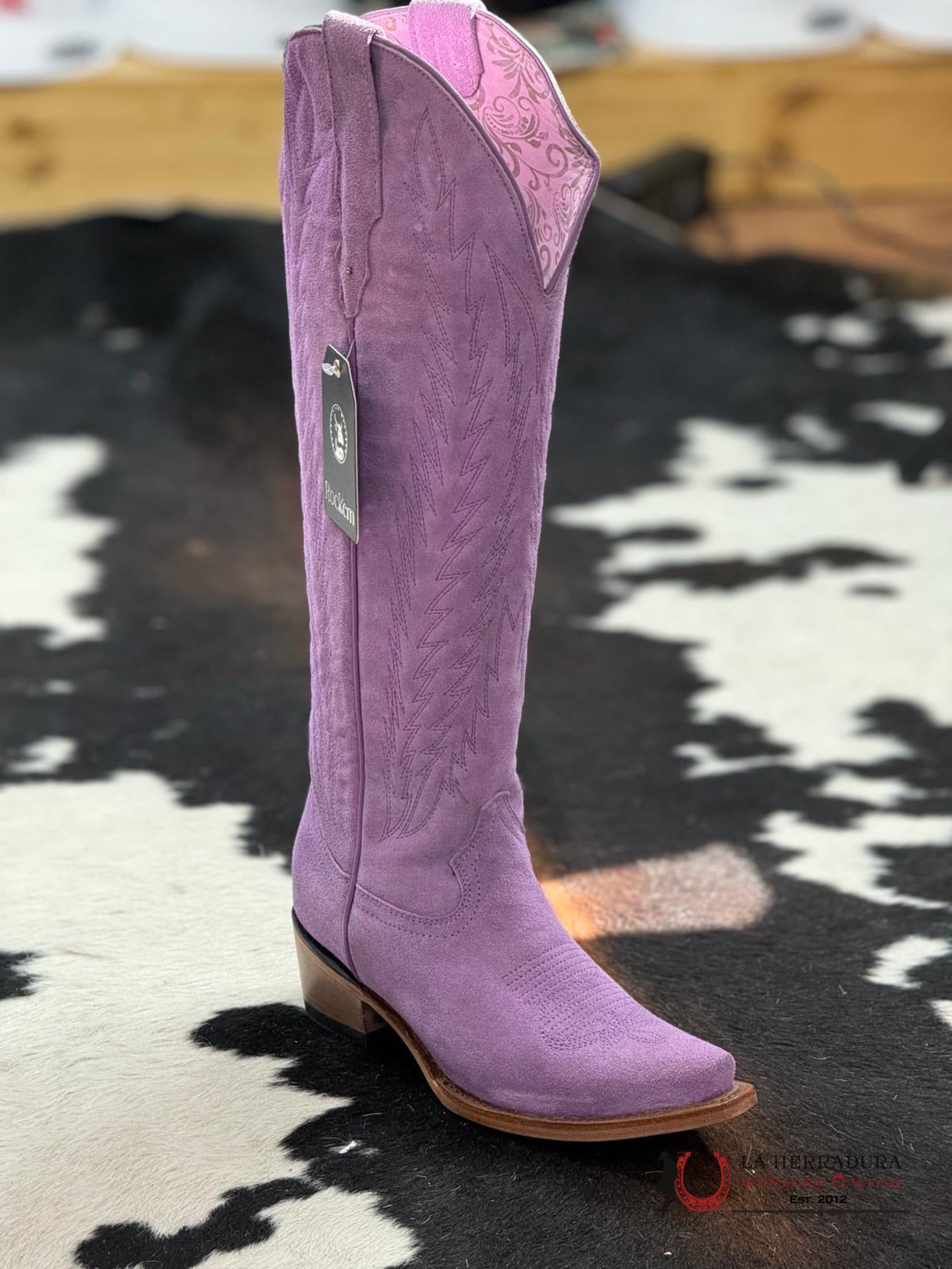 Rock’em Gamuza Lila Claro Snip Toe Tall Boot Botas Mujeres