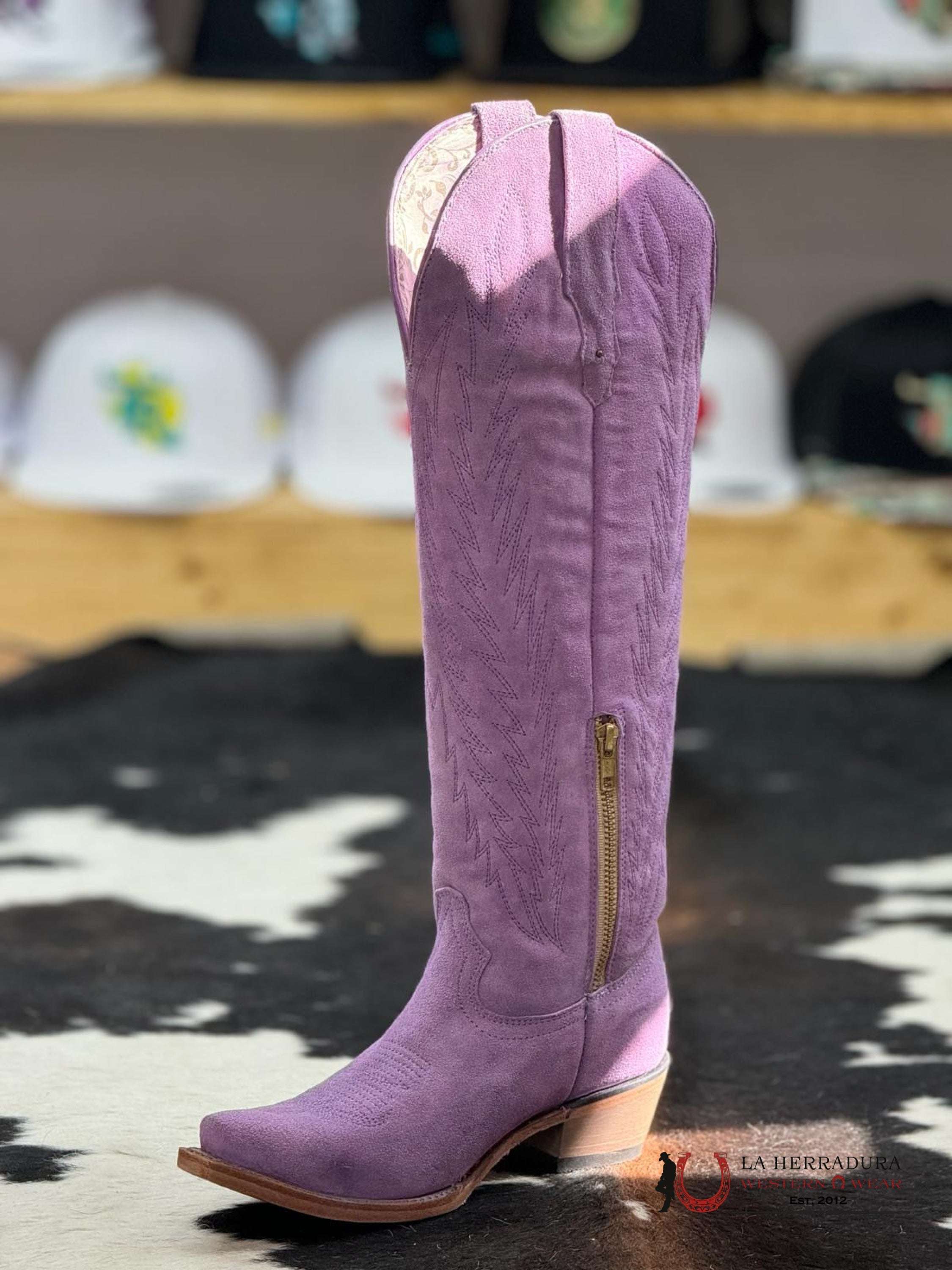 Rock’em Gamuza Lila Claro Snip Toe Tall Boot Botas Mujeres