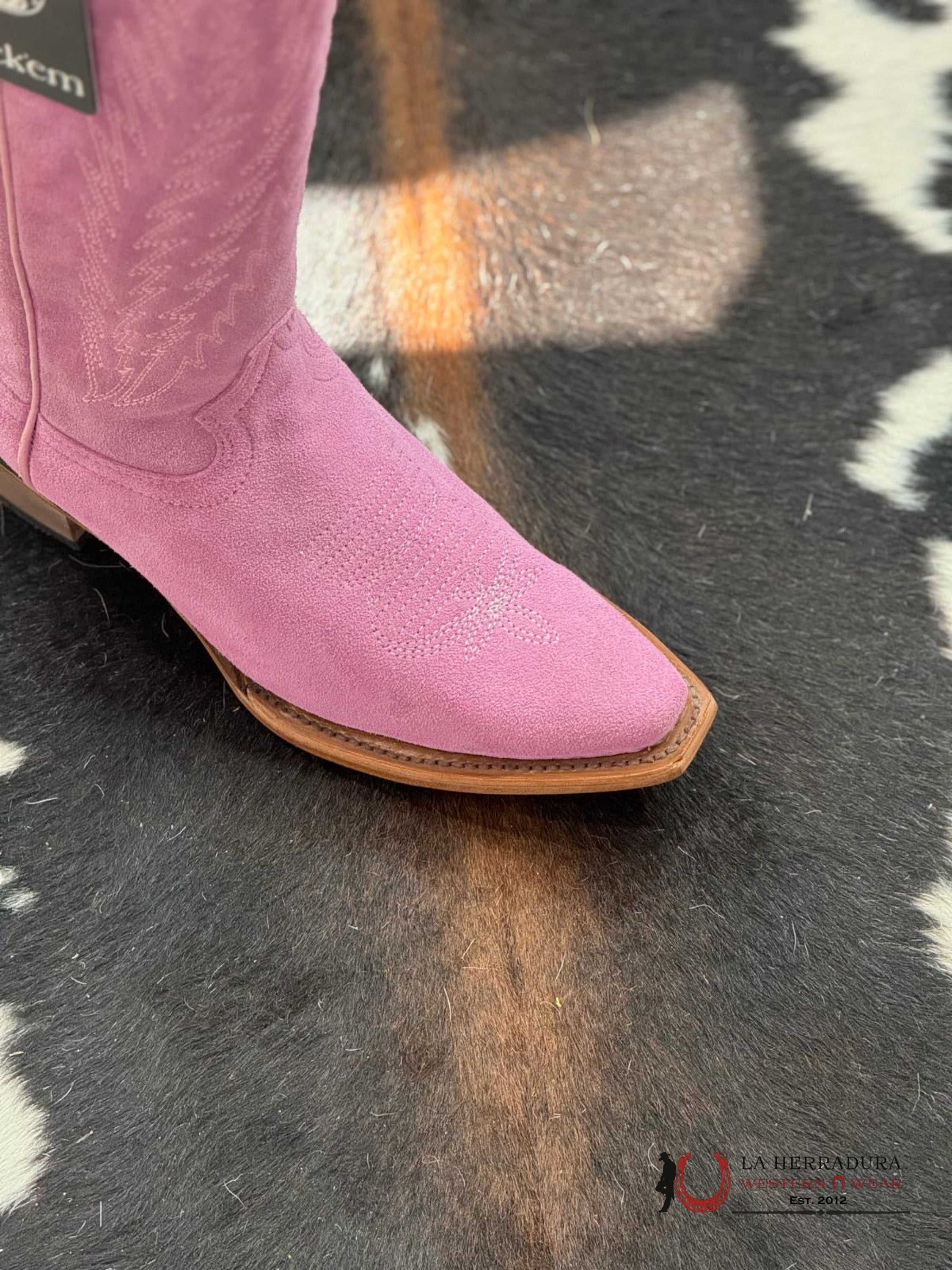 Rock’em Gamuza Pastel Pink Snip Toe Tall Boot Botas Mujeres