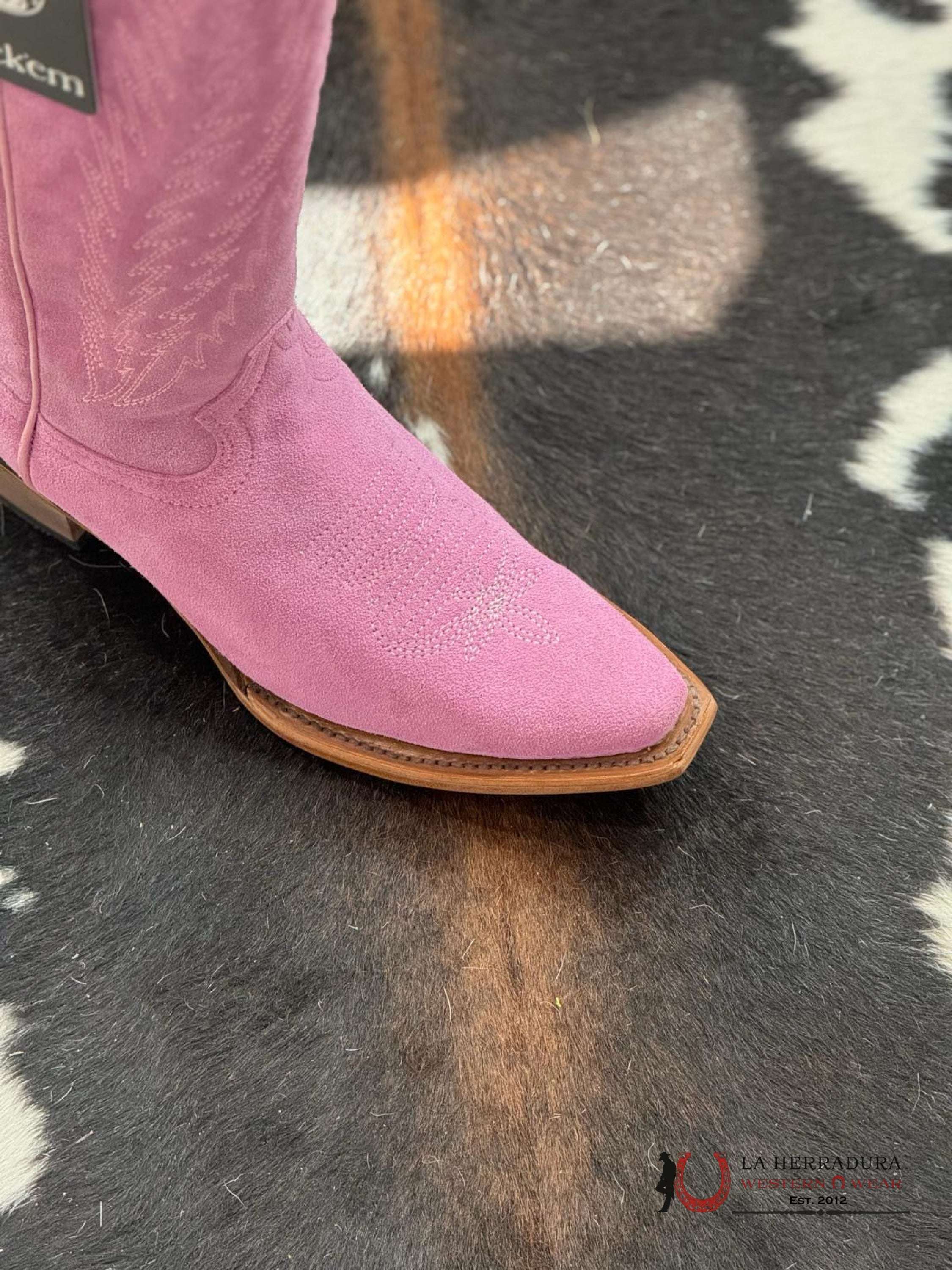 Rock’em Gamuza Pastel Pink Snip Toe Tall Boot Botas Mujeres