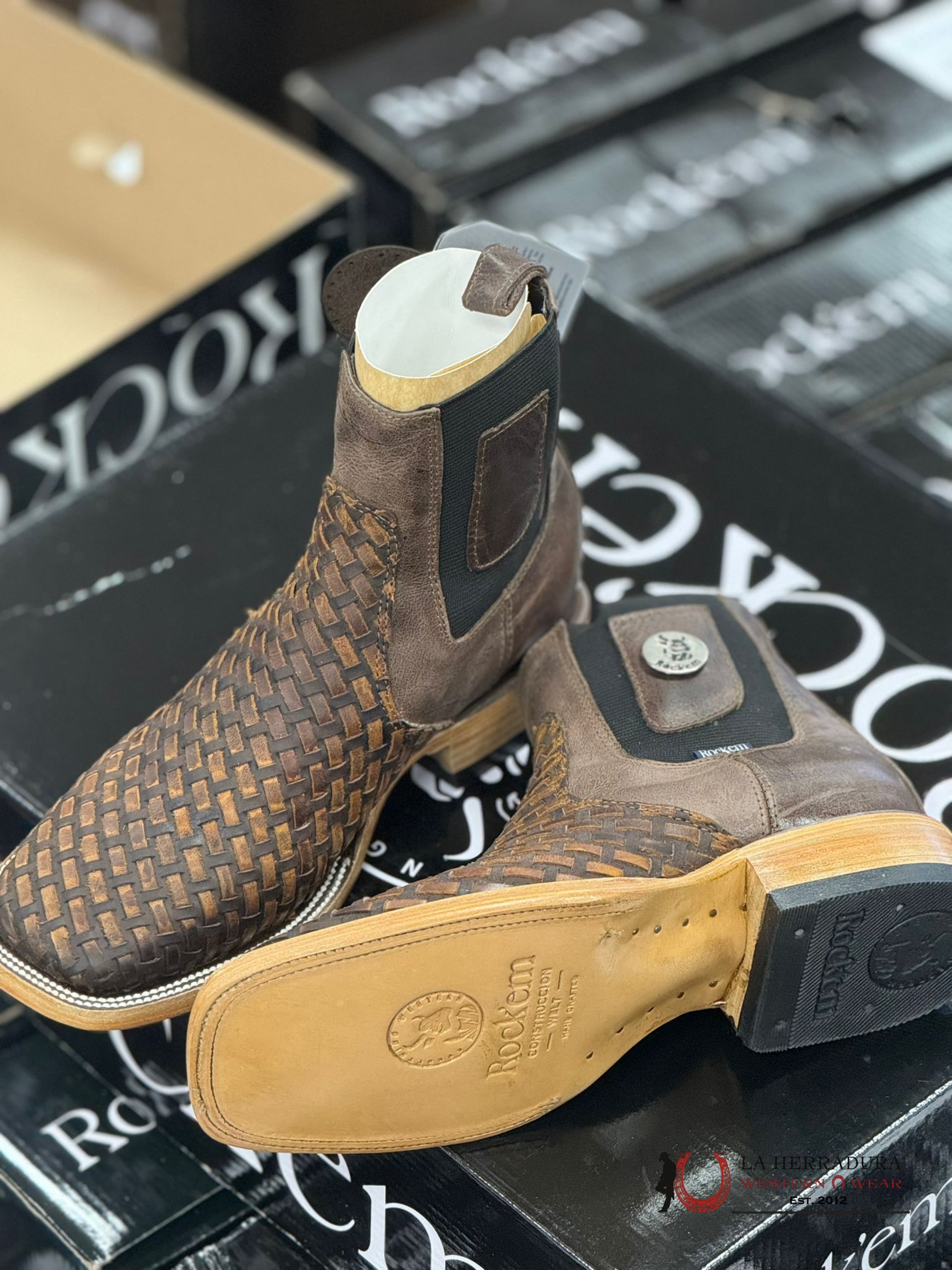 Rock’em Est Short Boot Hungria Crazy Choco Ebano Honey Botas Hombres