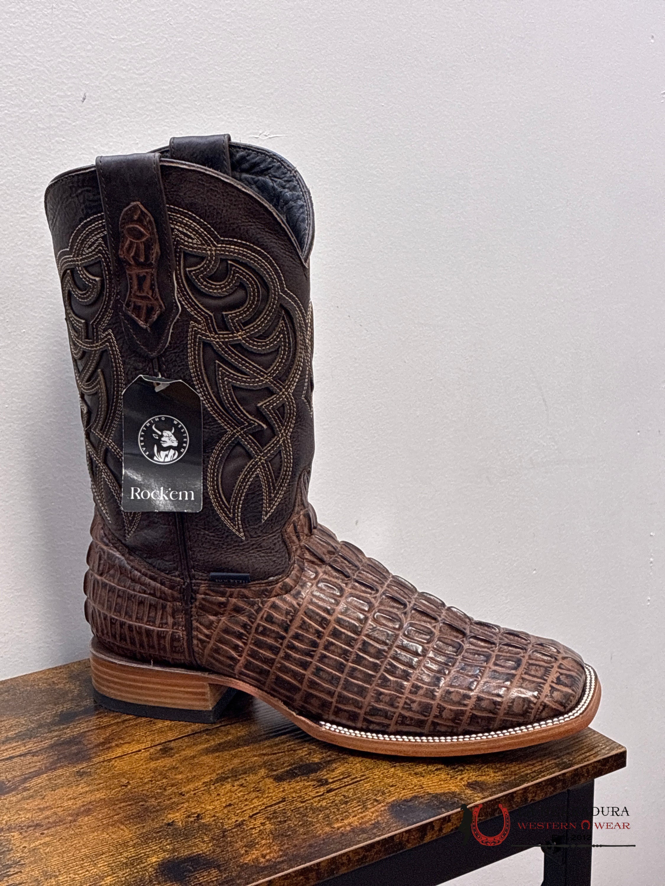 ROCKEM IMIT FUCUS COLA BROWN SQ. TOE BOTAS HOMBRES