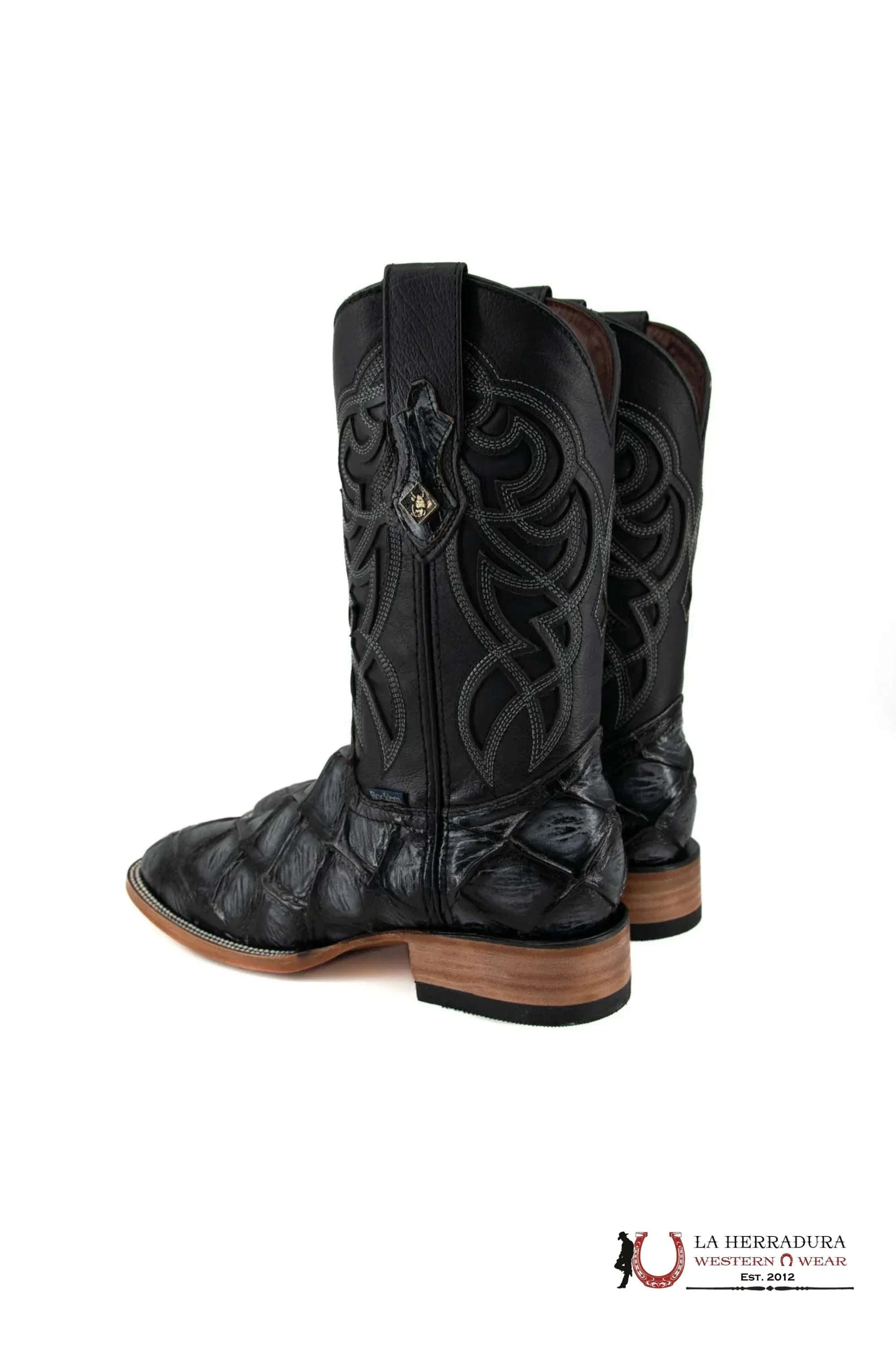 Mens Imit Pez Pirarucu Mar Y Tierra Gris Boot Botas Hombres