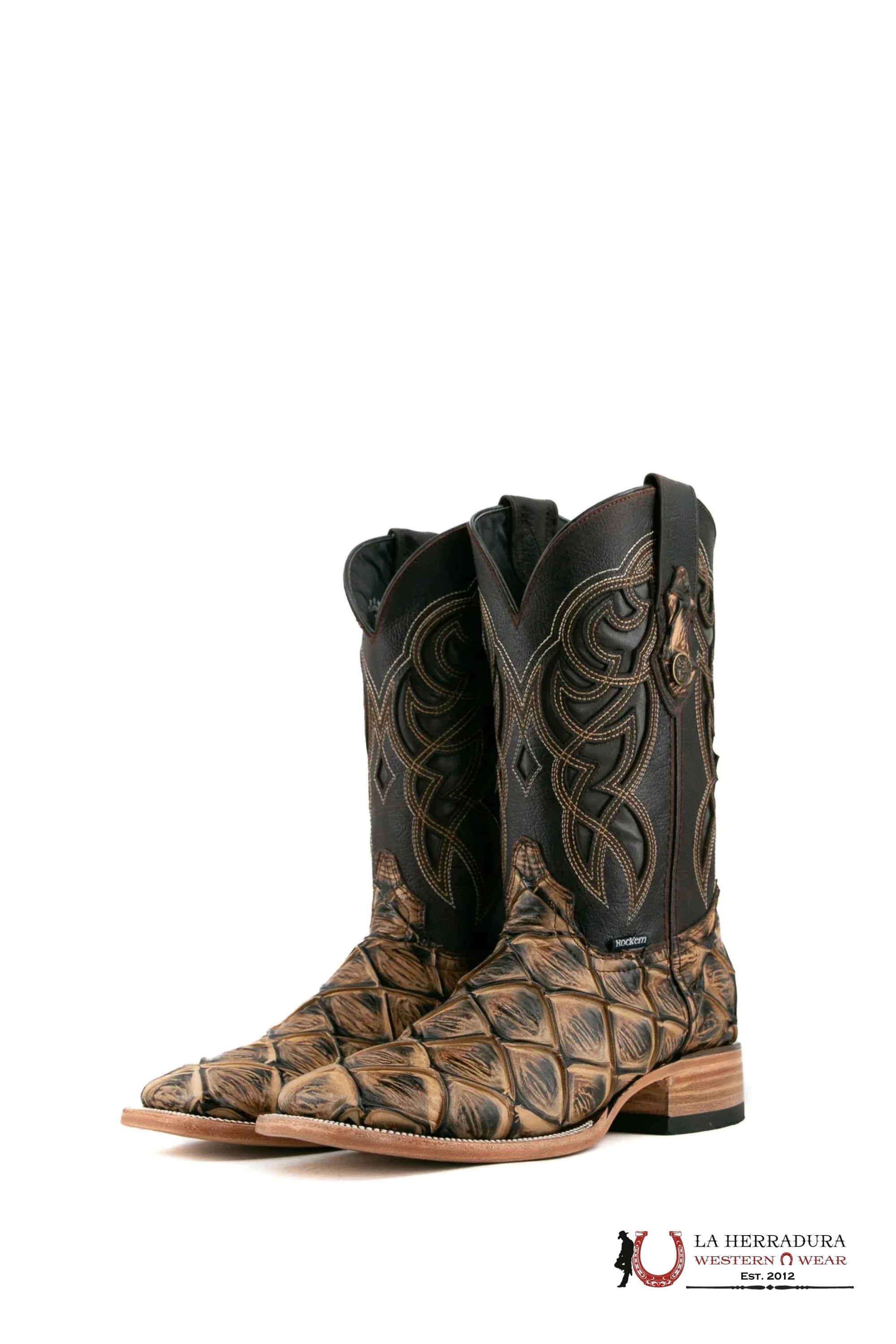 ROCKEM IMIT MAR Y TIERRA RUSTIC ORIX FISH SQ. TOE BOOT BOTAS HOMBRES