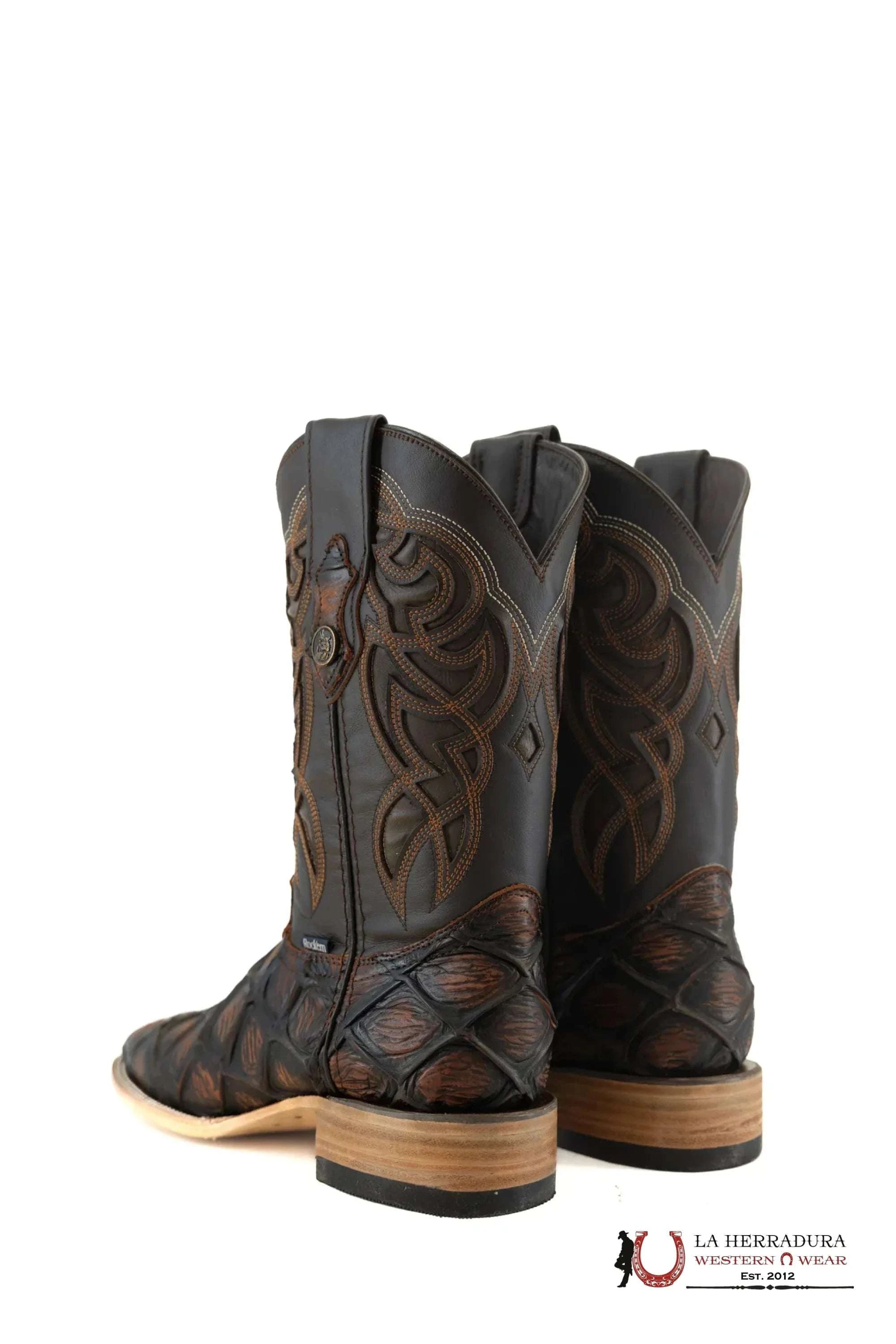 Mens Imit Pez Pirarucu Mar Y Tierra Shedron Rustico Boot Botas Hombres