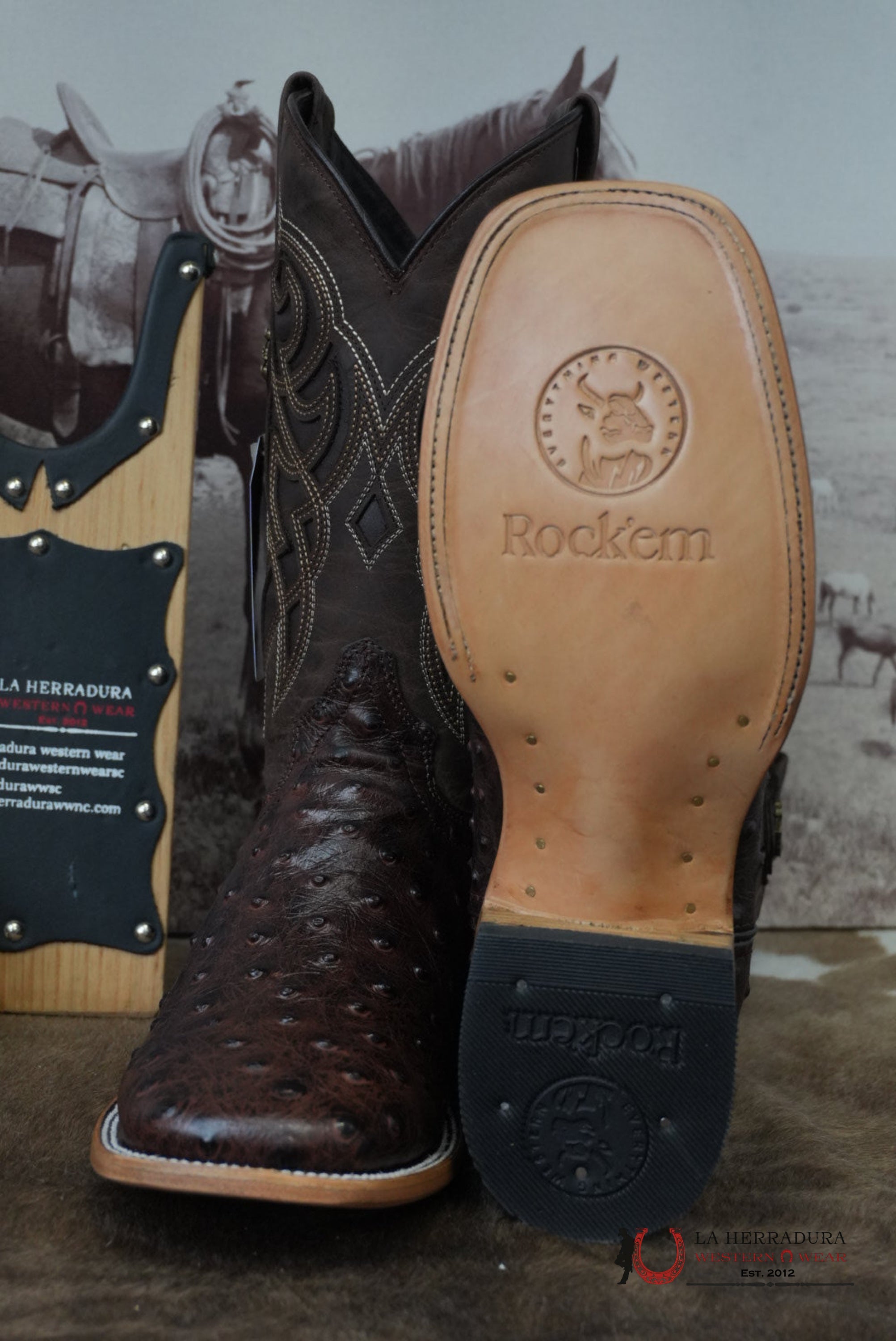 Rock’em Imit. Avestruz Ranche Cafe BOTAS HOMBRES