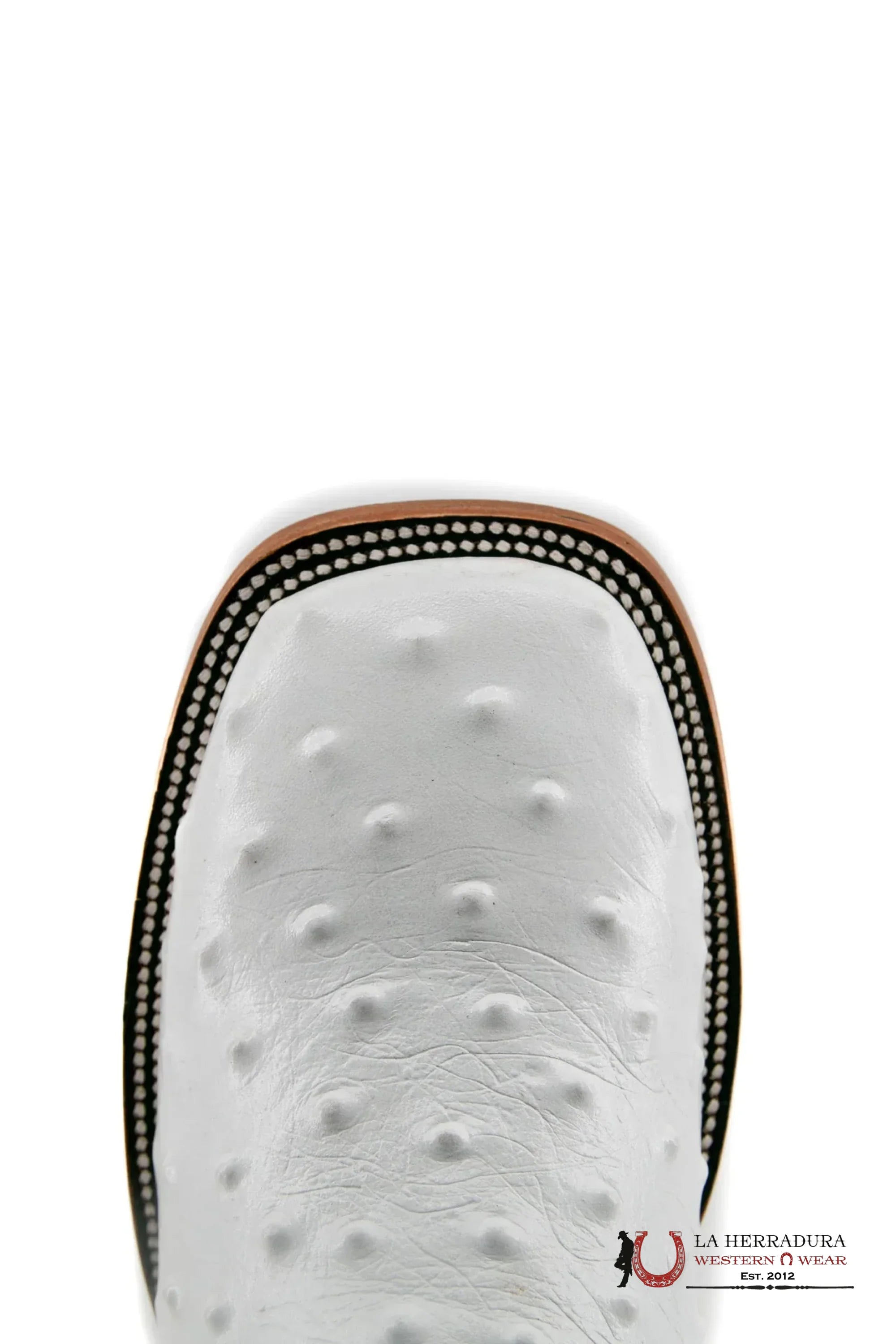 ROCKEM IMIT RANCH WHITE OSTRICH SQ. TOE BOOT BOTAS HOMBRES