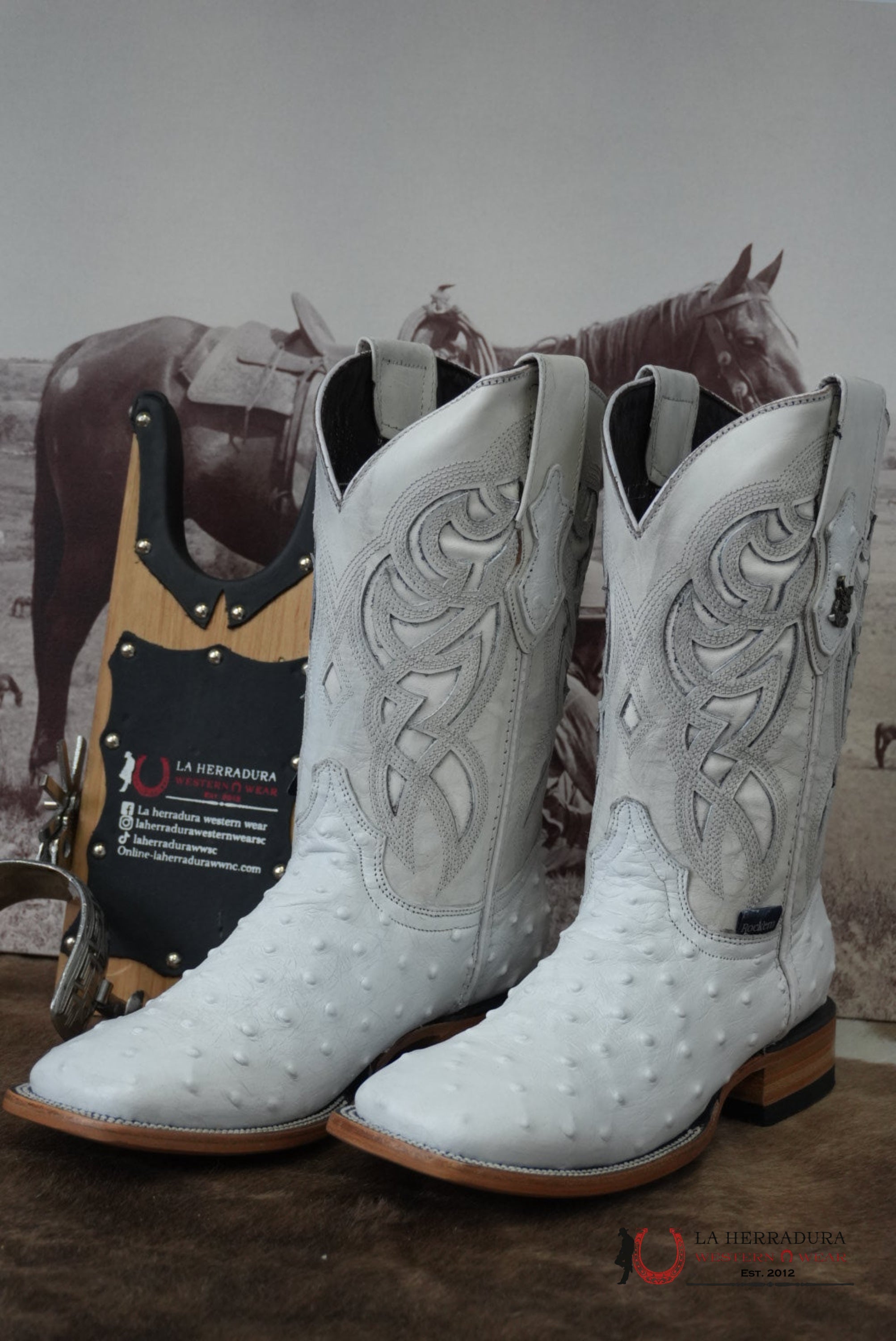 Rock’em Imit. Avestruz Ranche White BOTAS HOMBRES