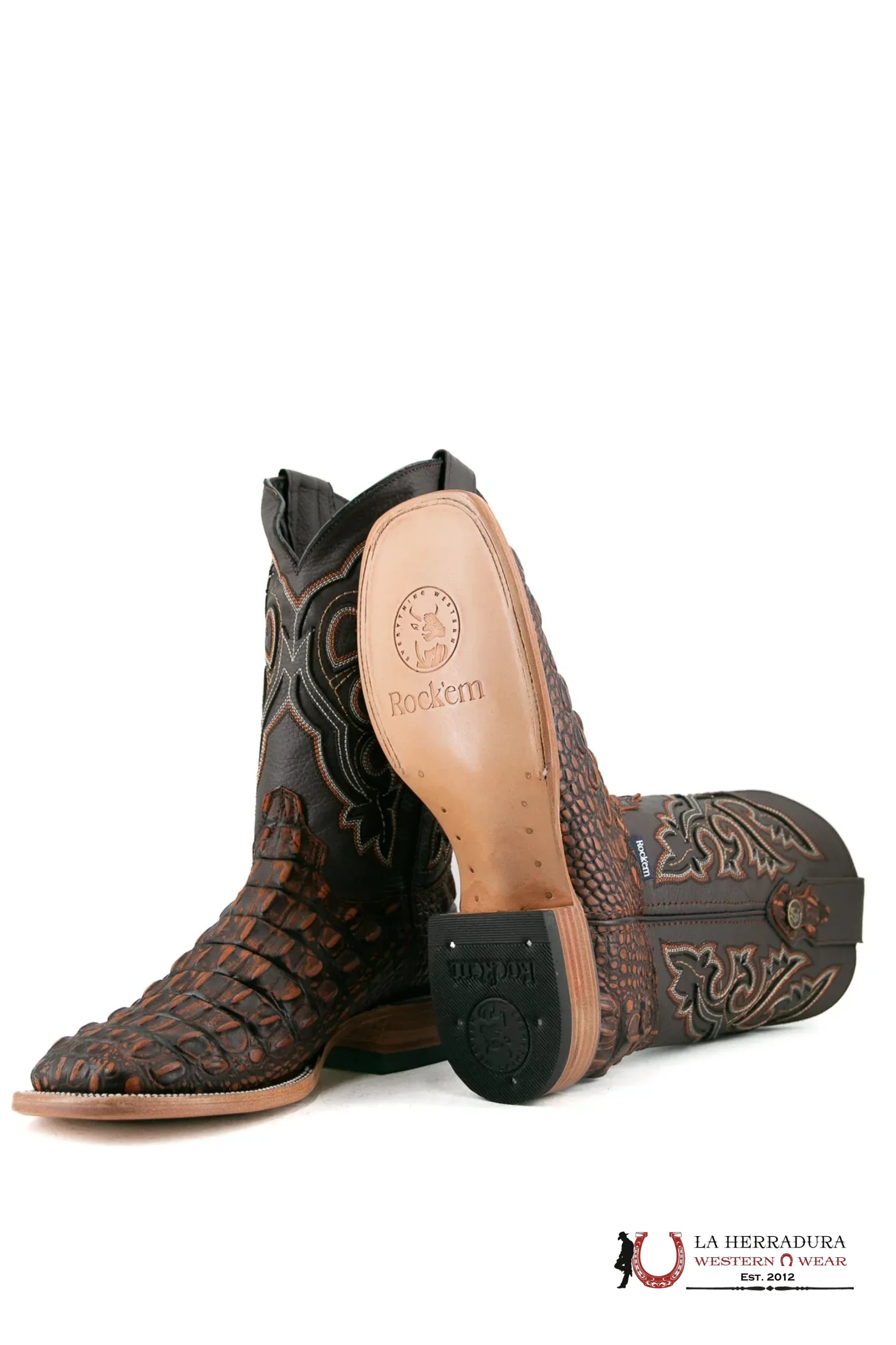ROCKEM IMIT. LOMO GRANDE RUSTIC SHEDRON SQ. TOE BOOT BOTAS HOMBRES