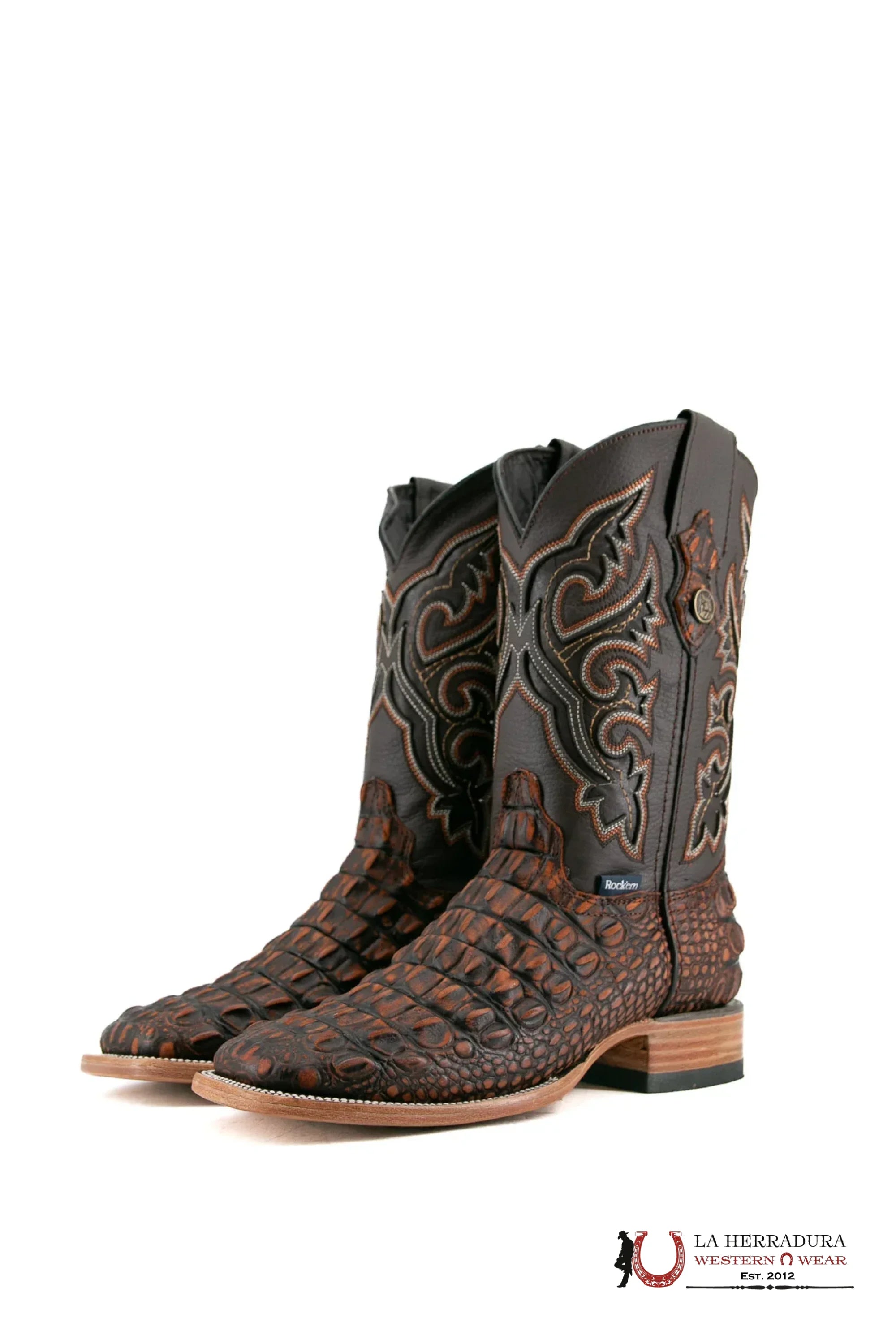 ROCKEM IMIT. LOMO GRANDE RUSTIC SHEDRON SQ. TOE BOOT BOTAS HOMBRES