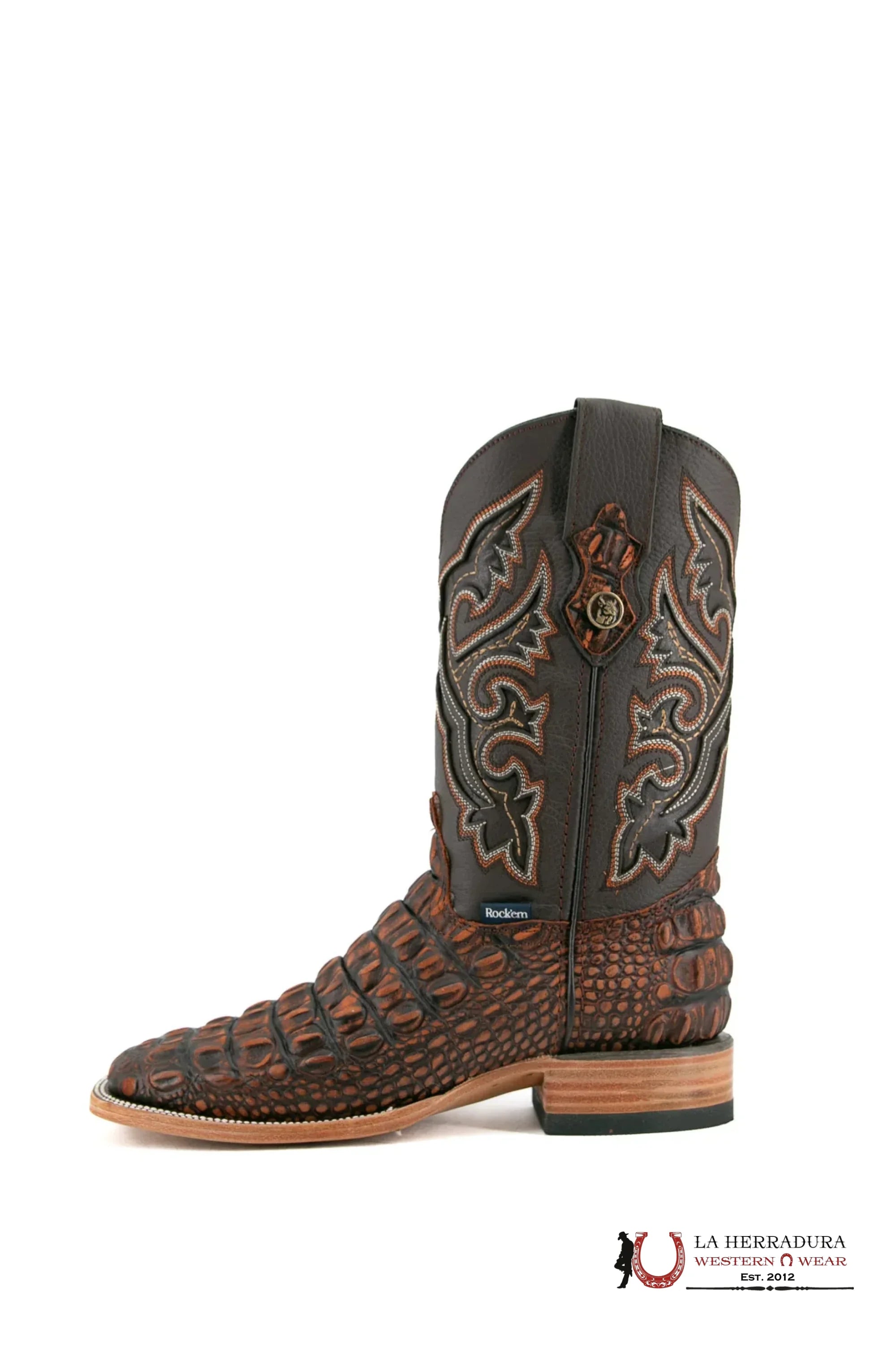 ROCKEM IMIT. LOMO GRANDE RUSTIC SHEDRON SQ. TOE BOOT BOTAS HOMBRES