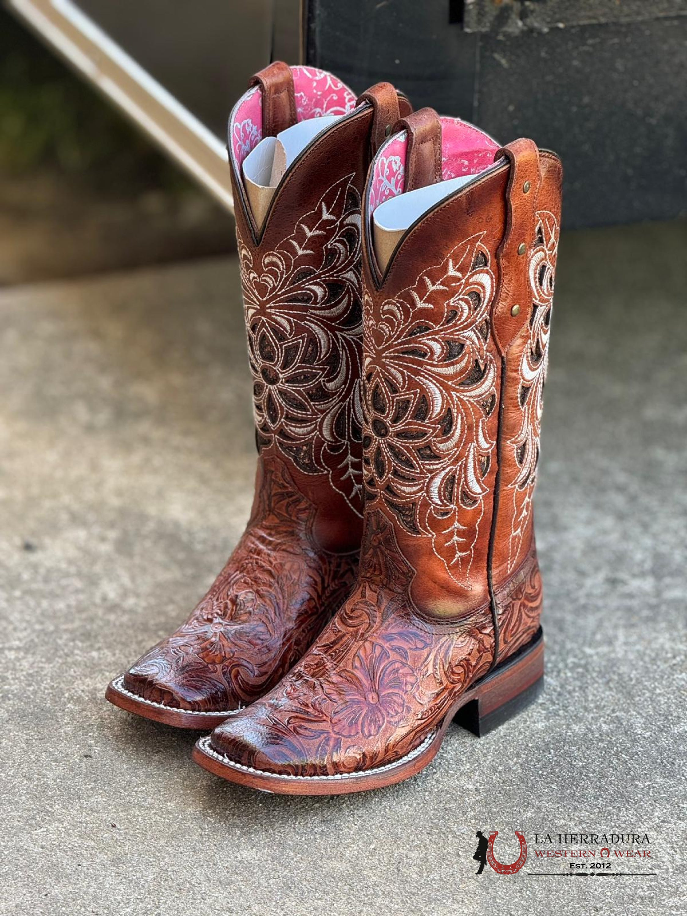 Womens Kiara Flor De Luz Shedron Square Toe Botas Mujeres