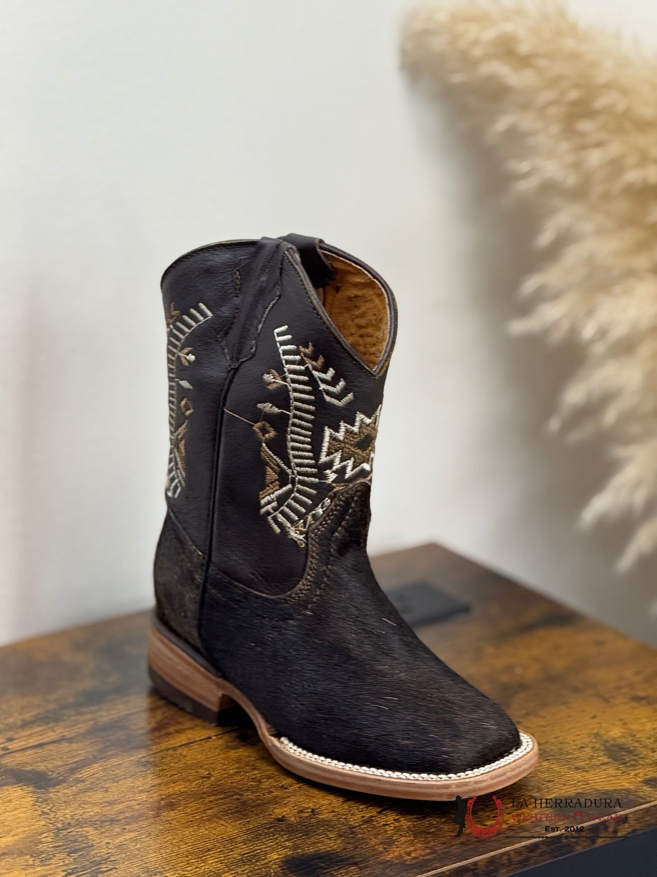 ROCKEM KIDS COWHIDE BROWN&WHITE CHEROKEE TUBE *EVERY PAIR IS UNIQUE* NIÑOS