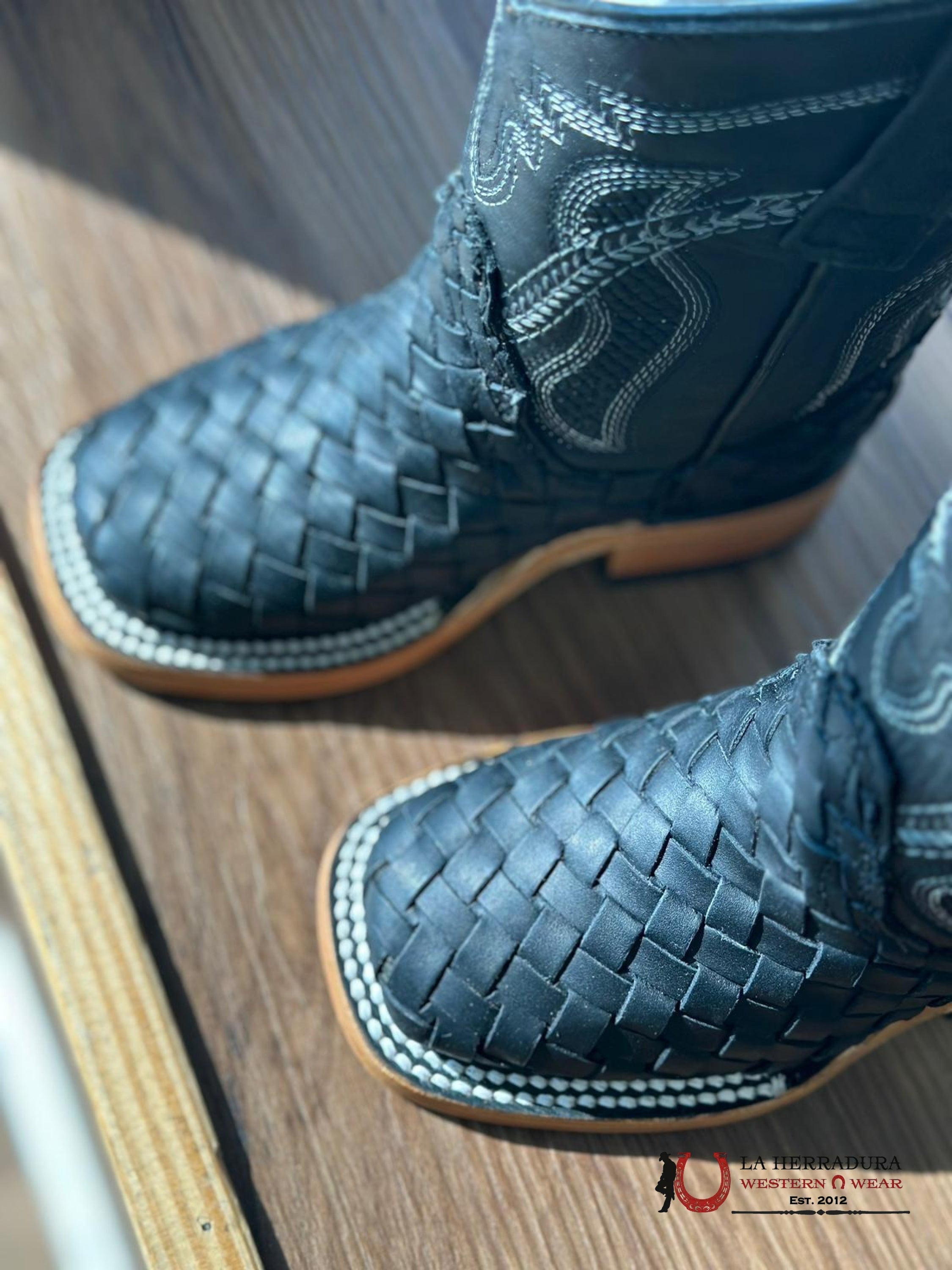 ROCKEM KIDS WOVEN BLACK/BLACK SQ. TOE NIÑOS