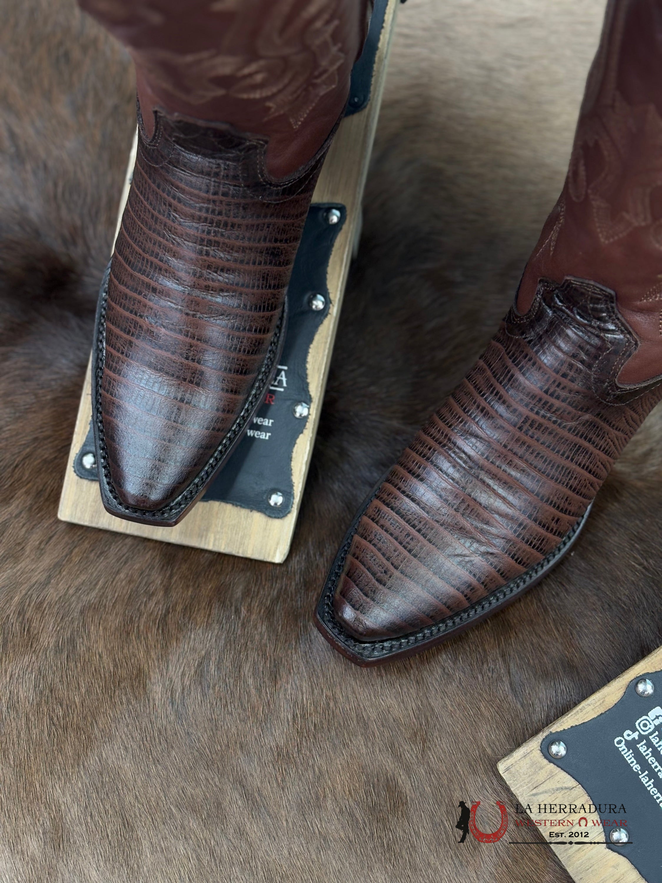 Rock’em Lizard Grabado Café Botas Mujeres