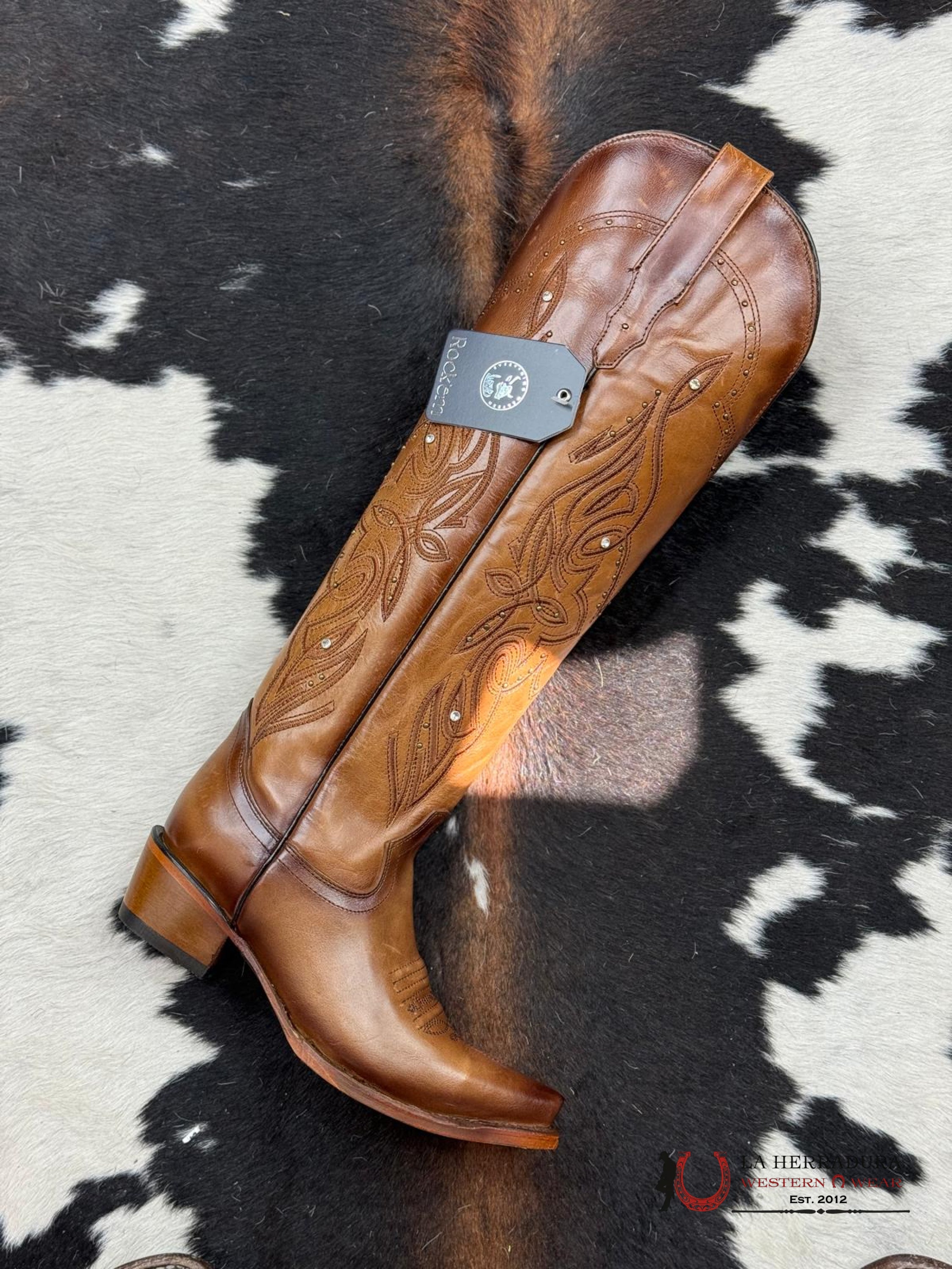 Rock’em Lucido Miel Snip Toe Tall Boot Botas Mujeres