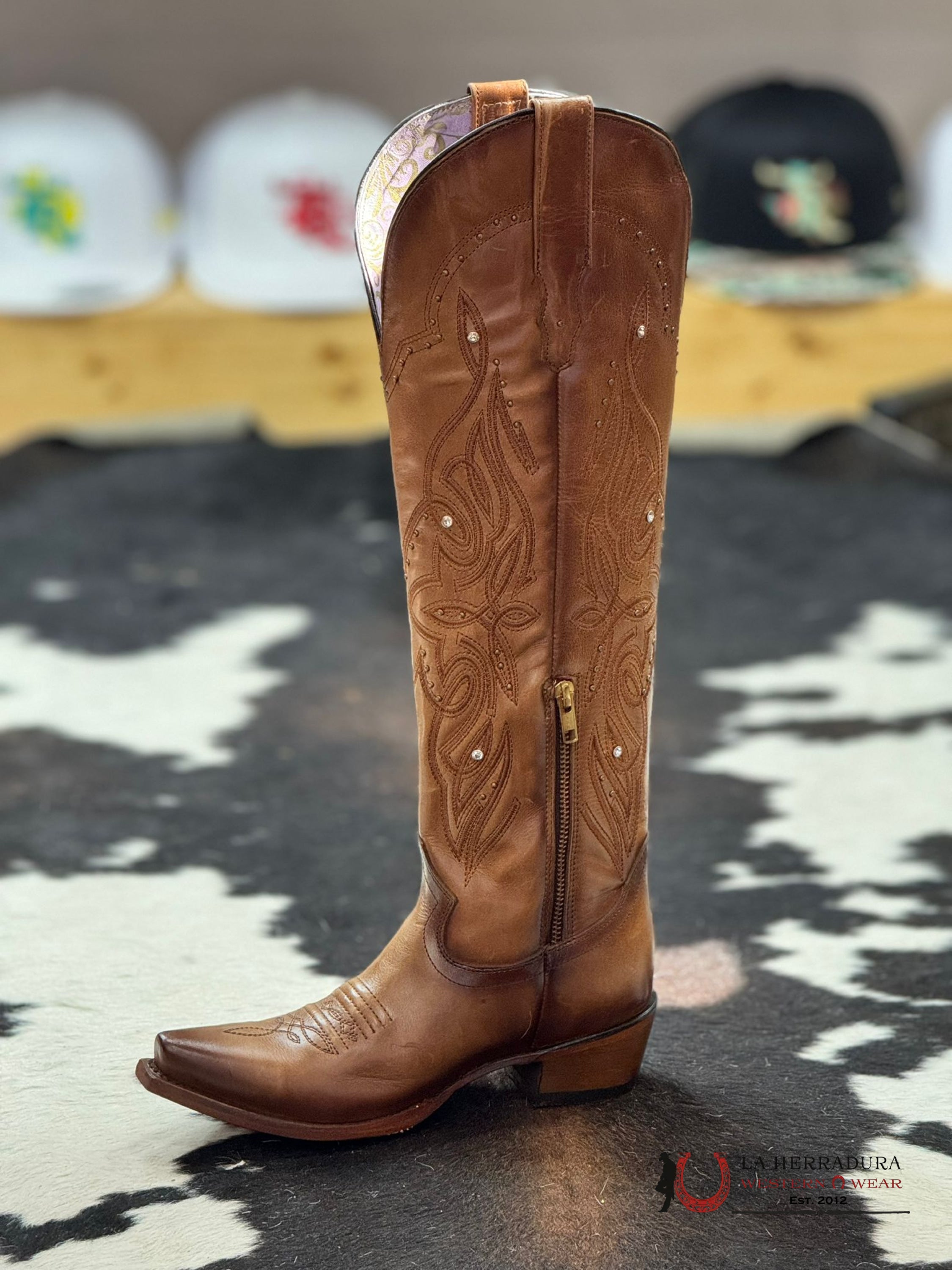 Rock’em Lucido Miel Snip Toe Tall Boot Botas Mujeres