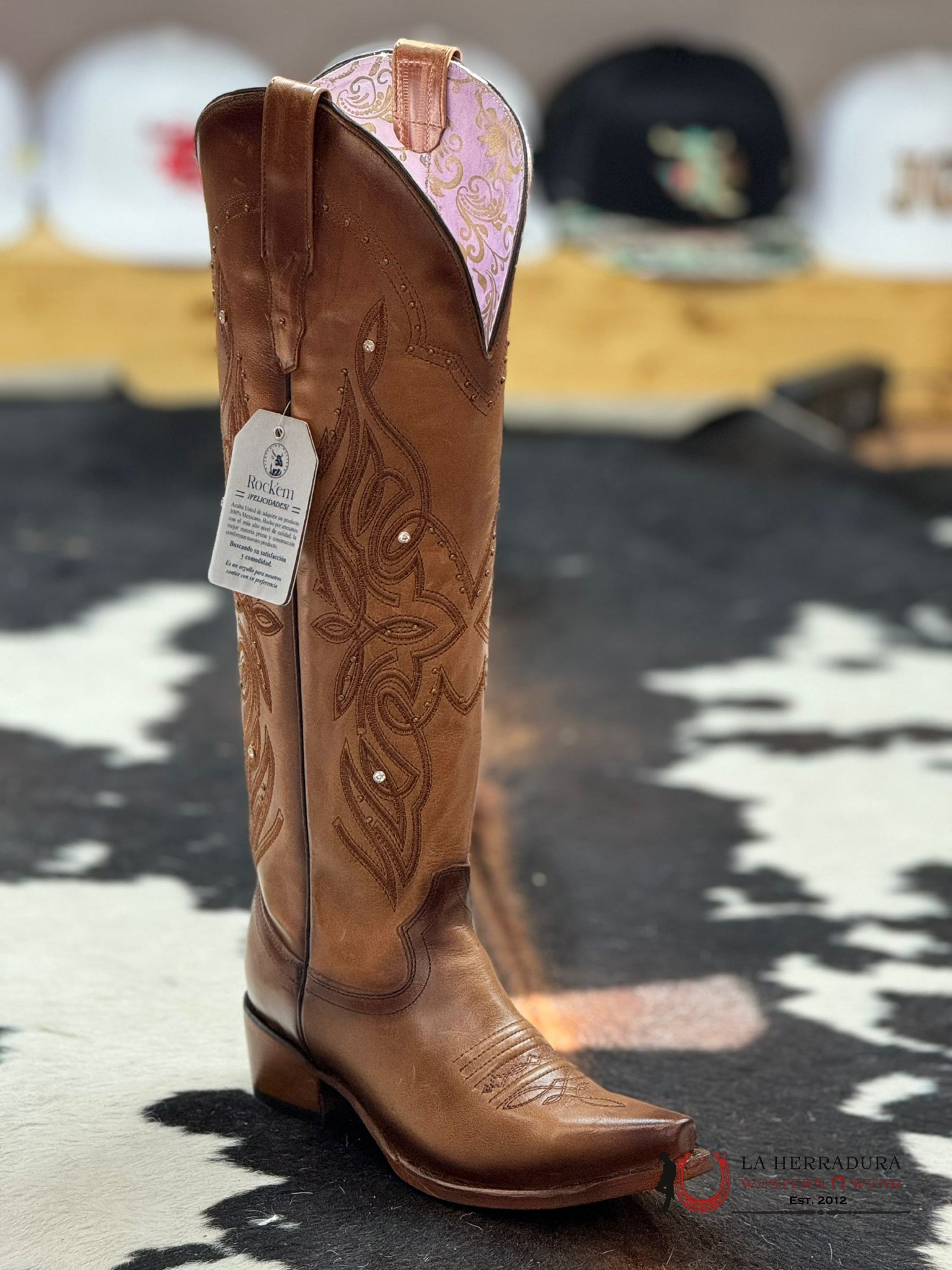 Rock’em Lucido Miel Snip Toe Tall Boot Botas Mujeres