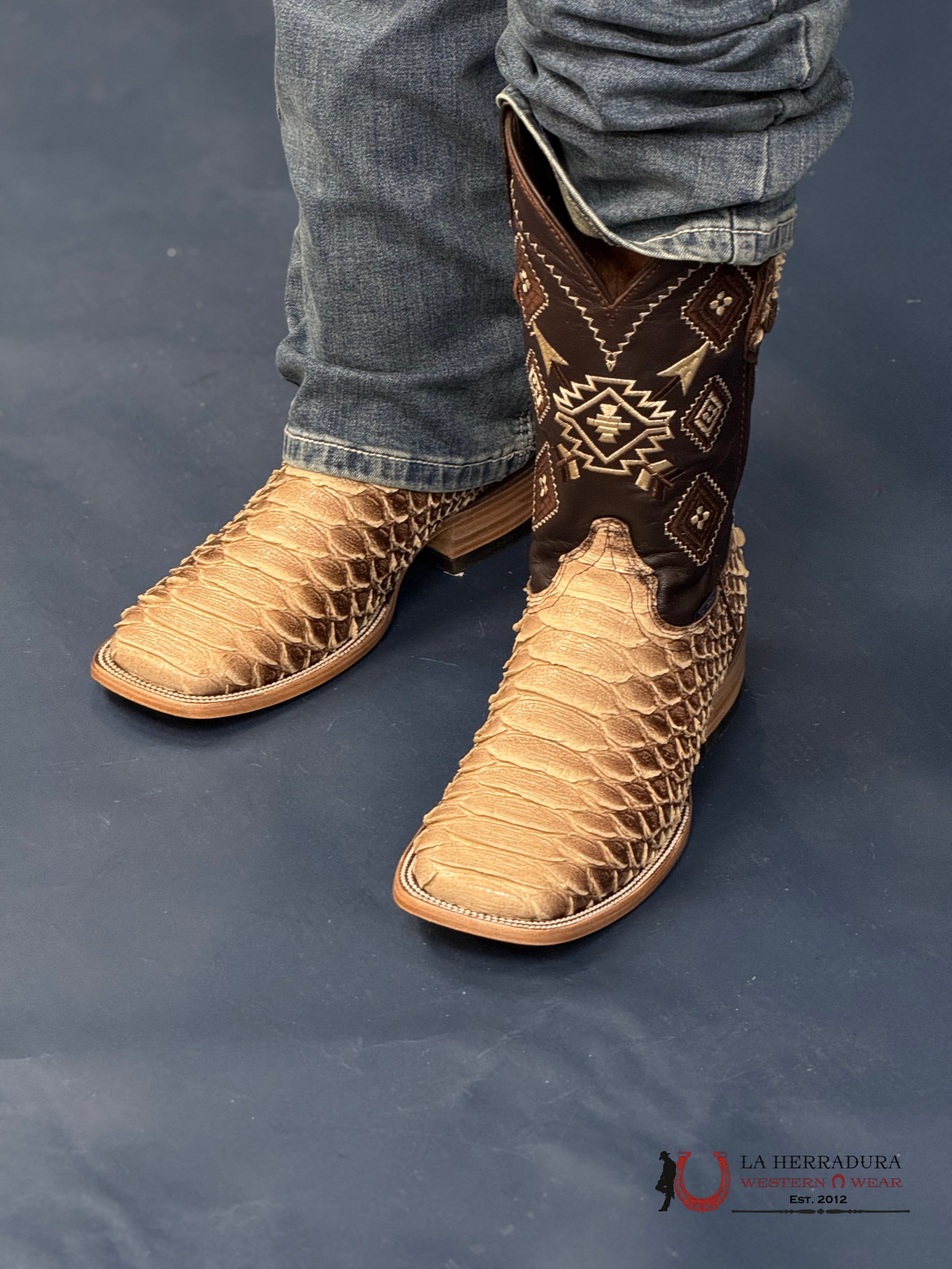 Mens Python Mega Light Cafe Sombreado Boot Botas Hombres