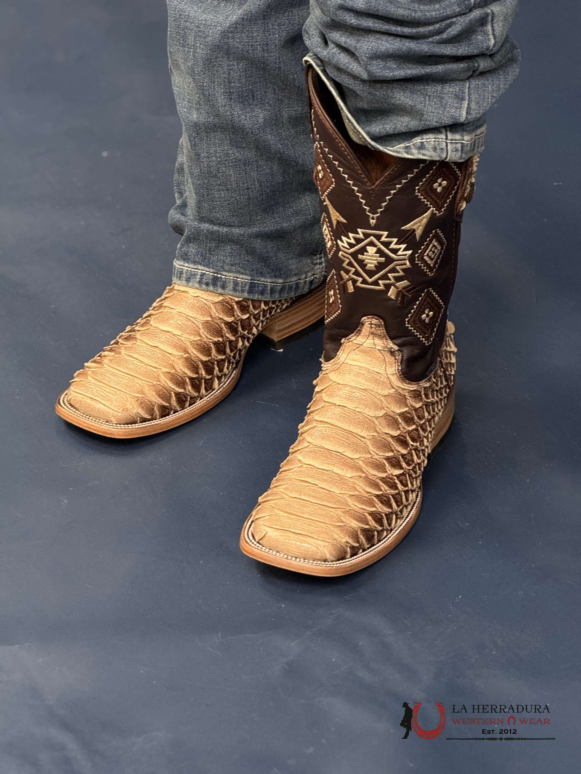 Mens Python Mega Light Cafe Sombreado Boot Botas Hombres