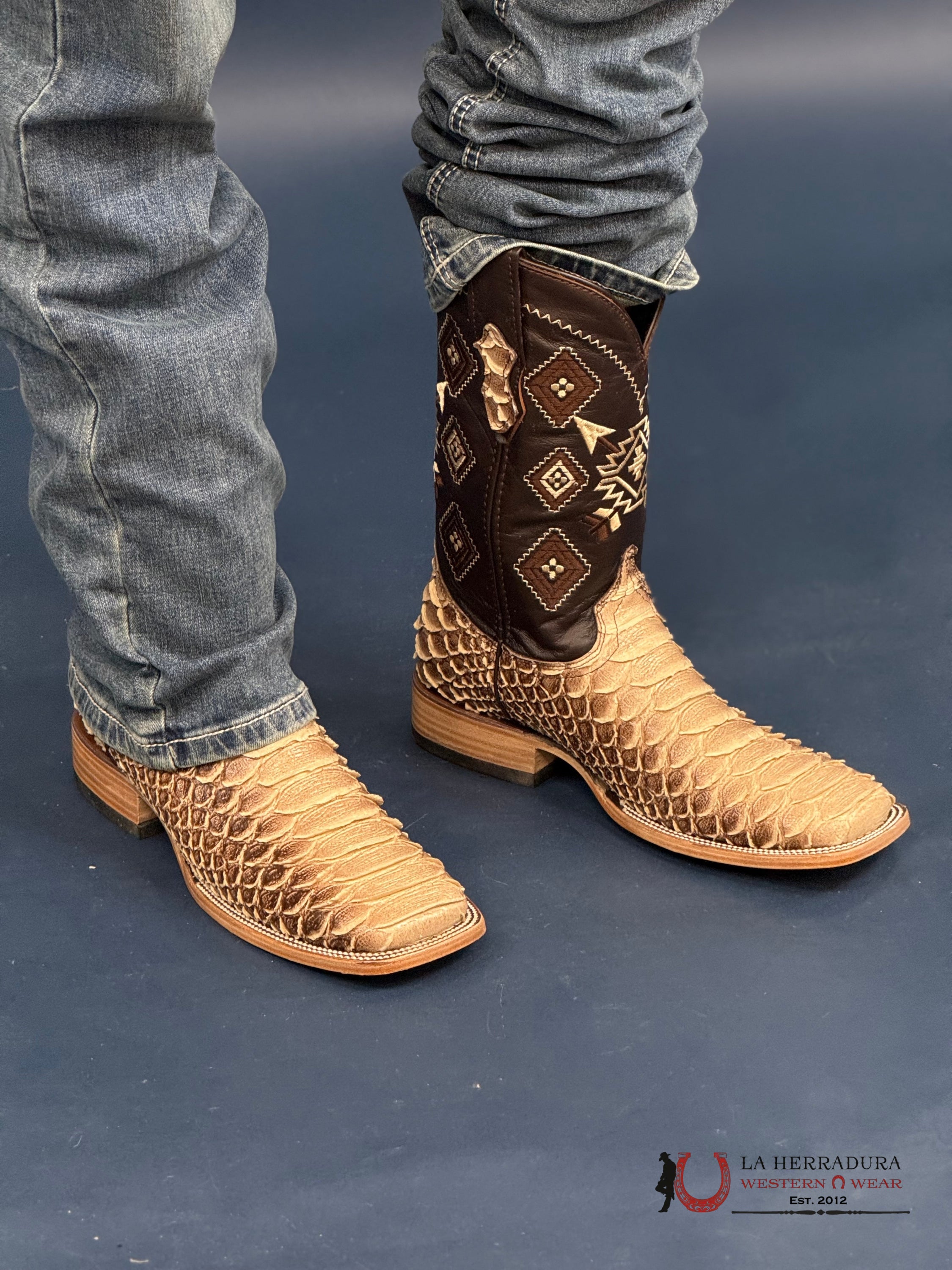 Mens Python Mega Light Cafe Sombreado Boot Botas Hombres