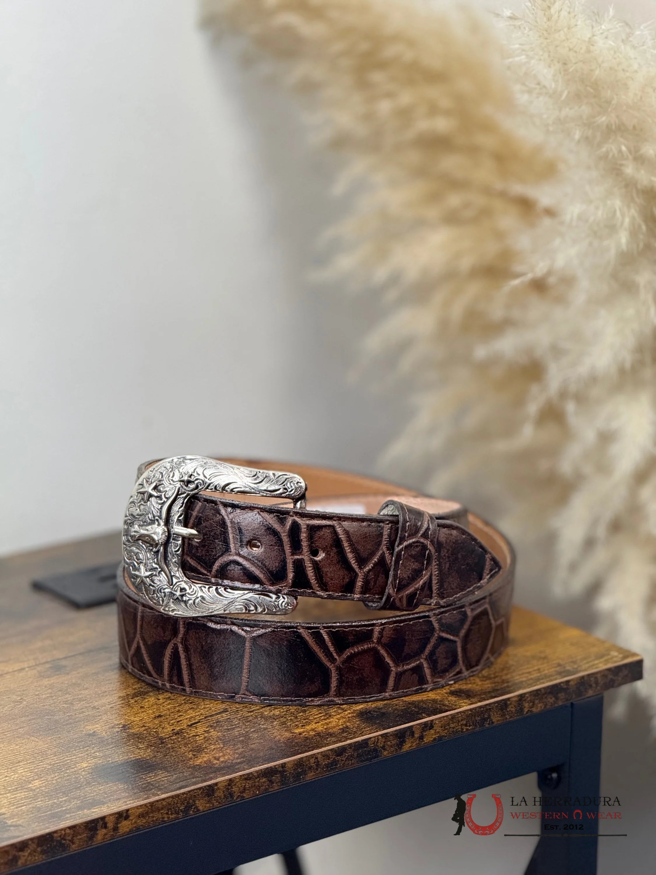 ROCKEM MEN DARK BROWN TURTLE BACK CINTURONES HOMBRES